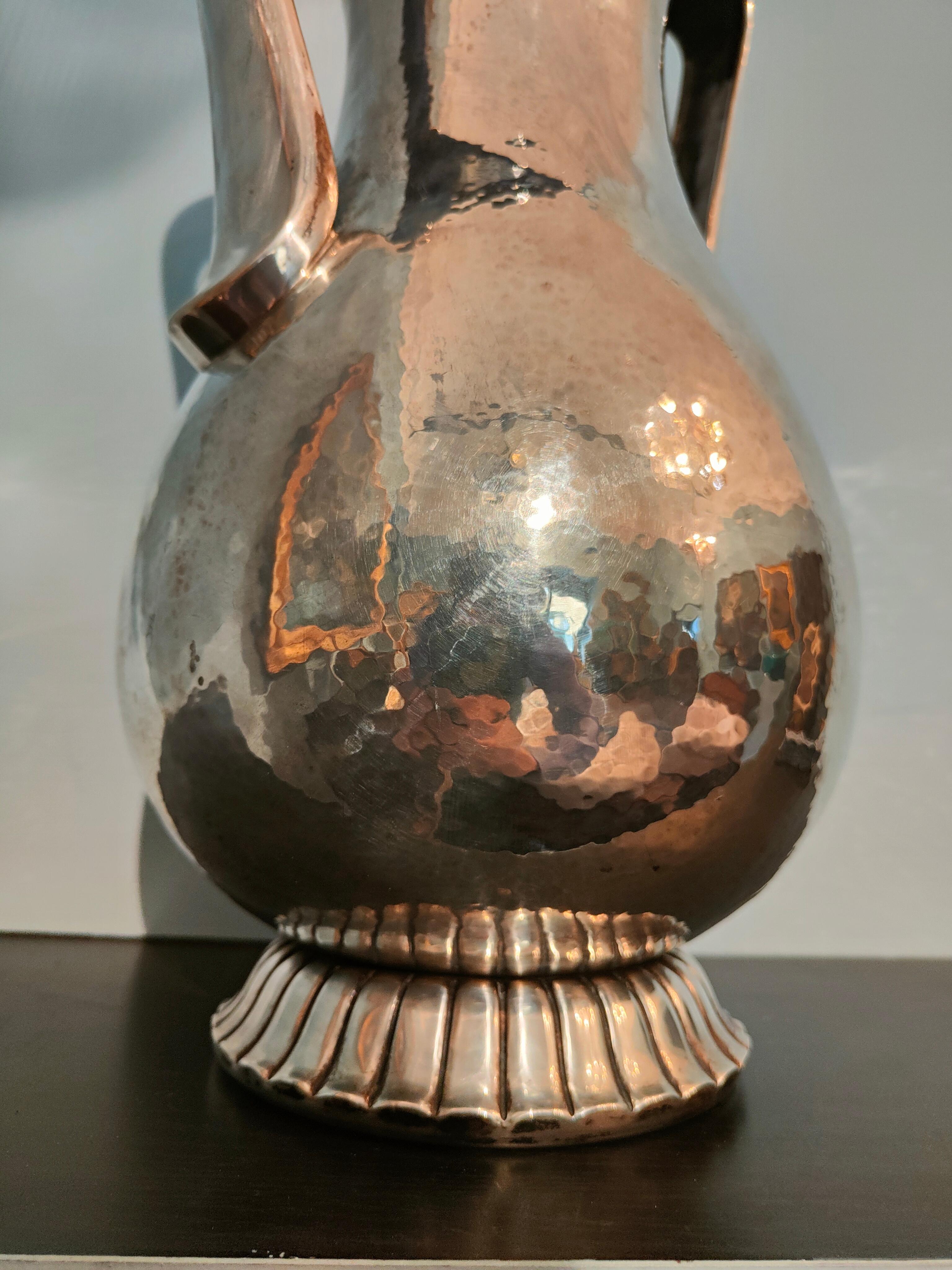 Hand-Crafted Important Silver Vase by Luigi Genazzi