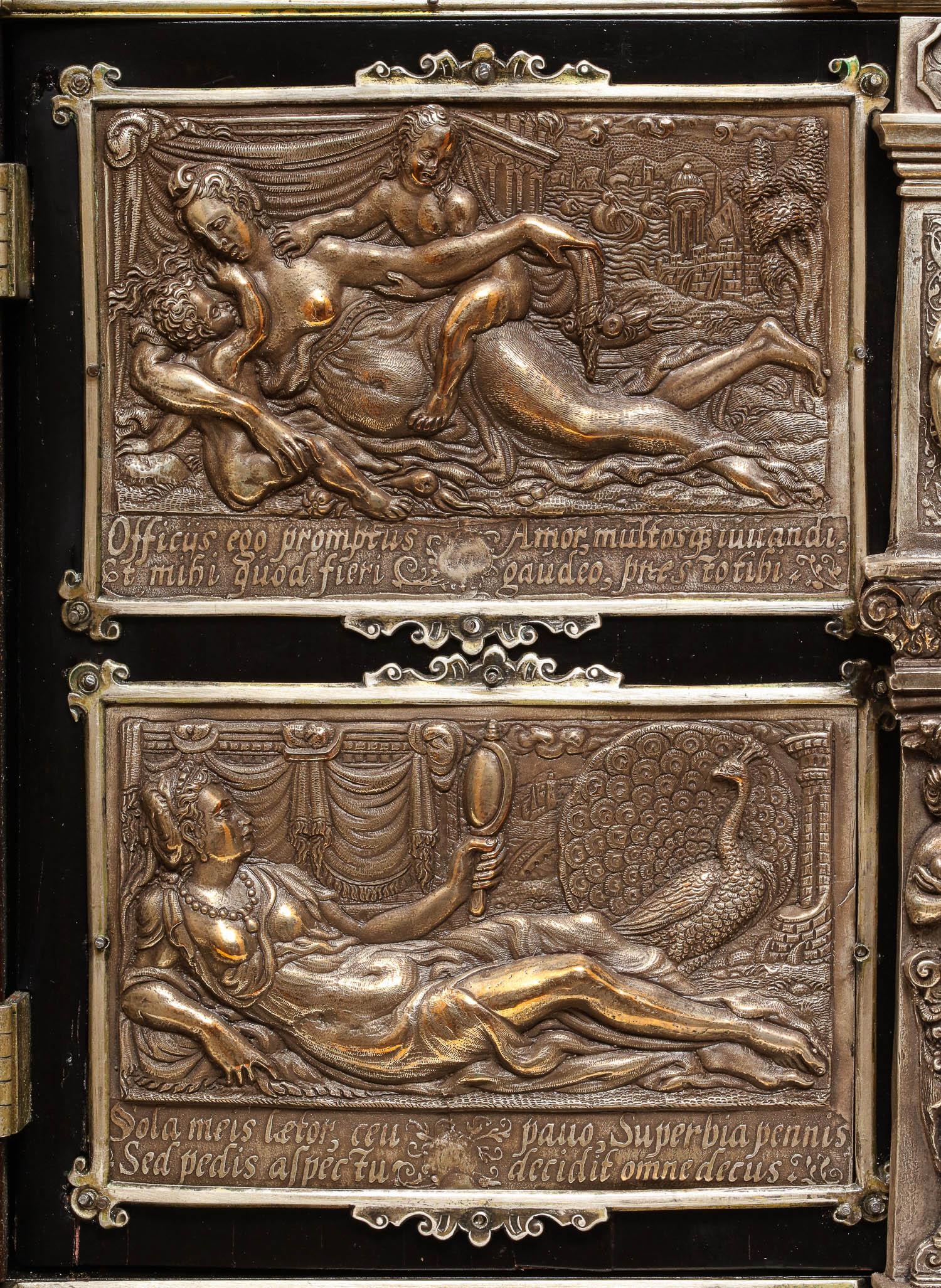 19th Century Important Silver & Viennese Enamel Mounted Tortoiseshell Jewelry Cabinet Box