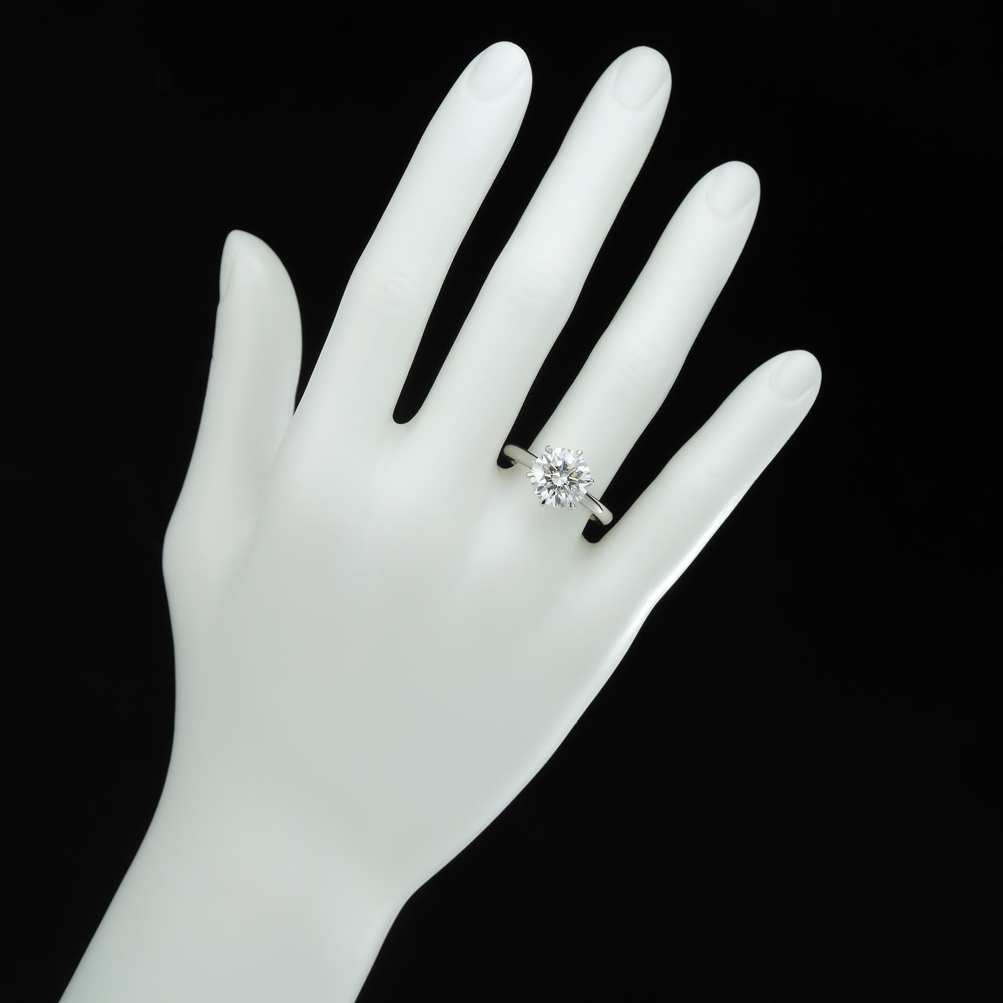 Bague solitaire en diamant certifié GIA de 3,52 carats sans défaut interne  Excellent état - En vente à London, GB