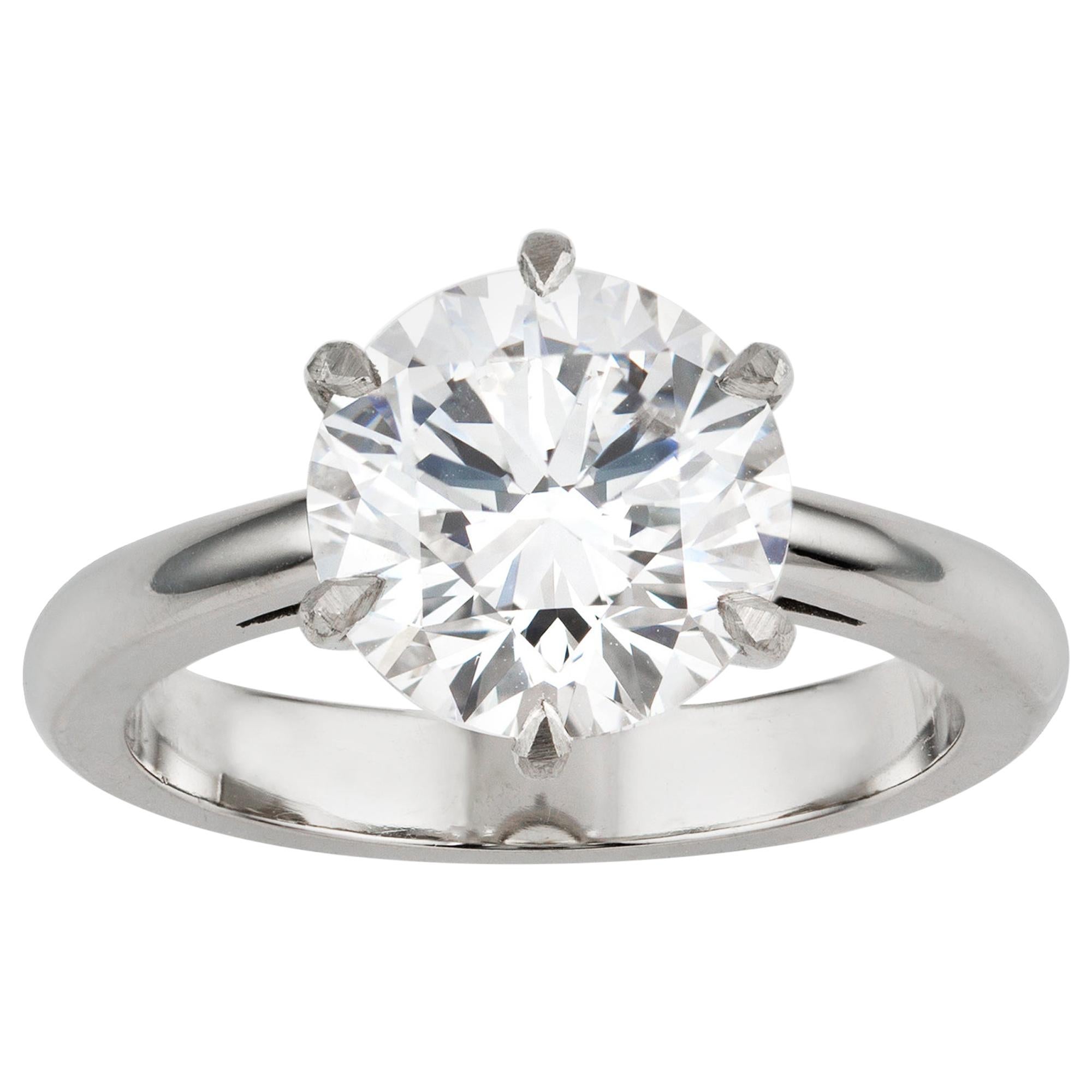 Anillo solitario de diamantes con certificado GIA de 3,52 quilates sin defectos internos