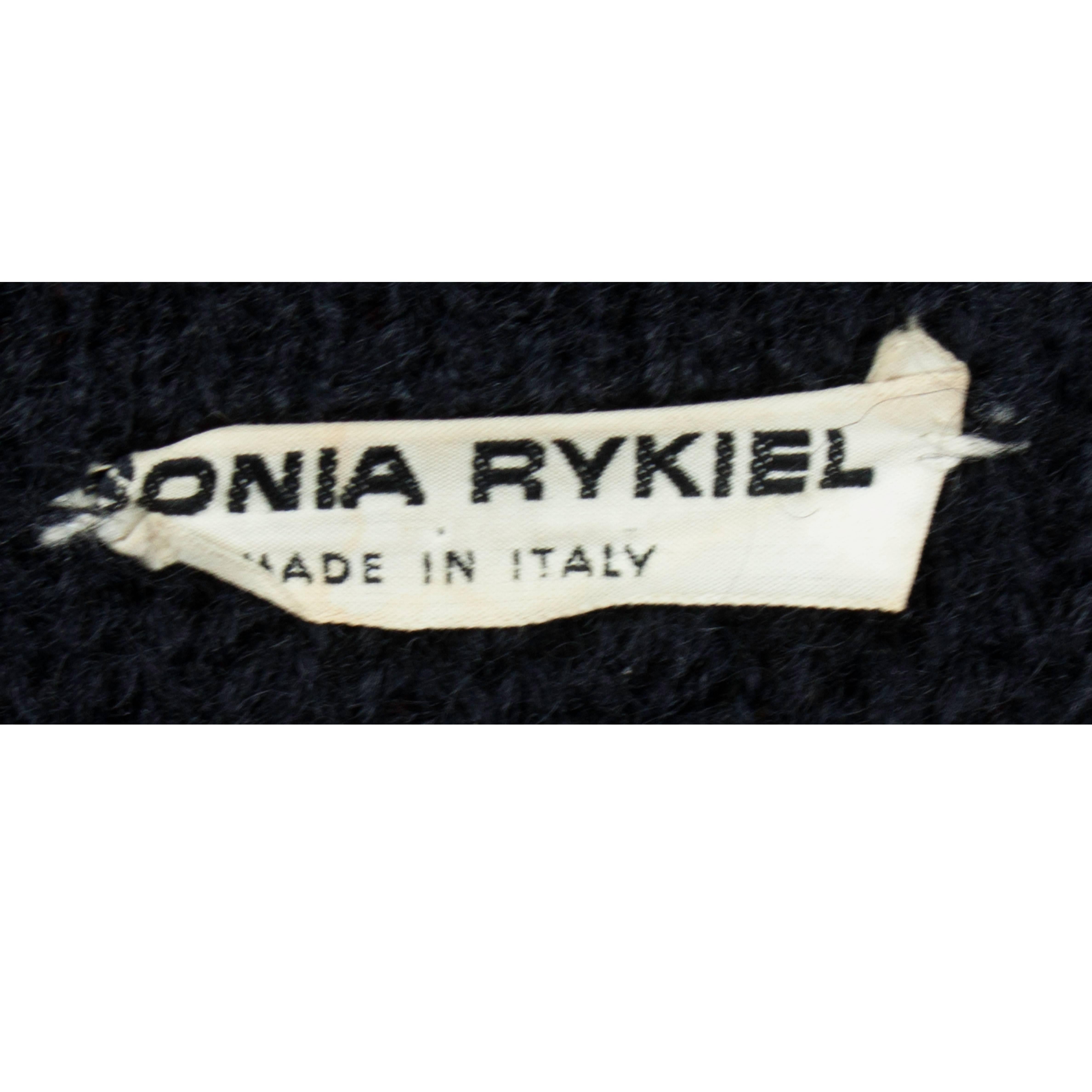 Important Sonia Rykiel knitted black wool coat, circa 1960s 4
