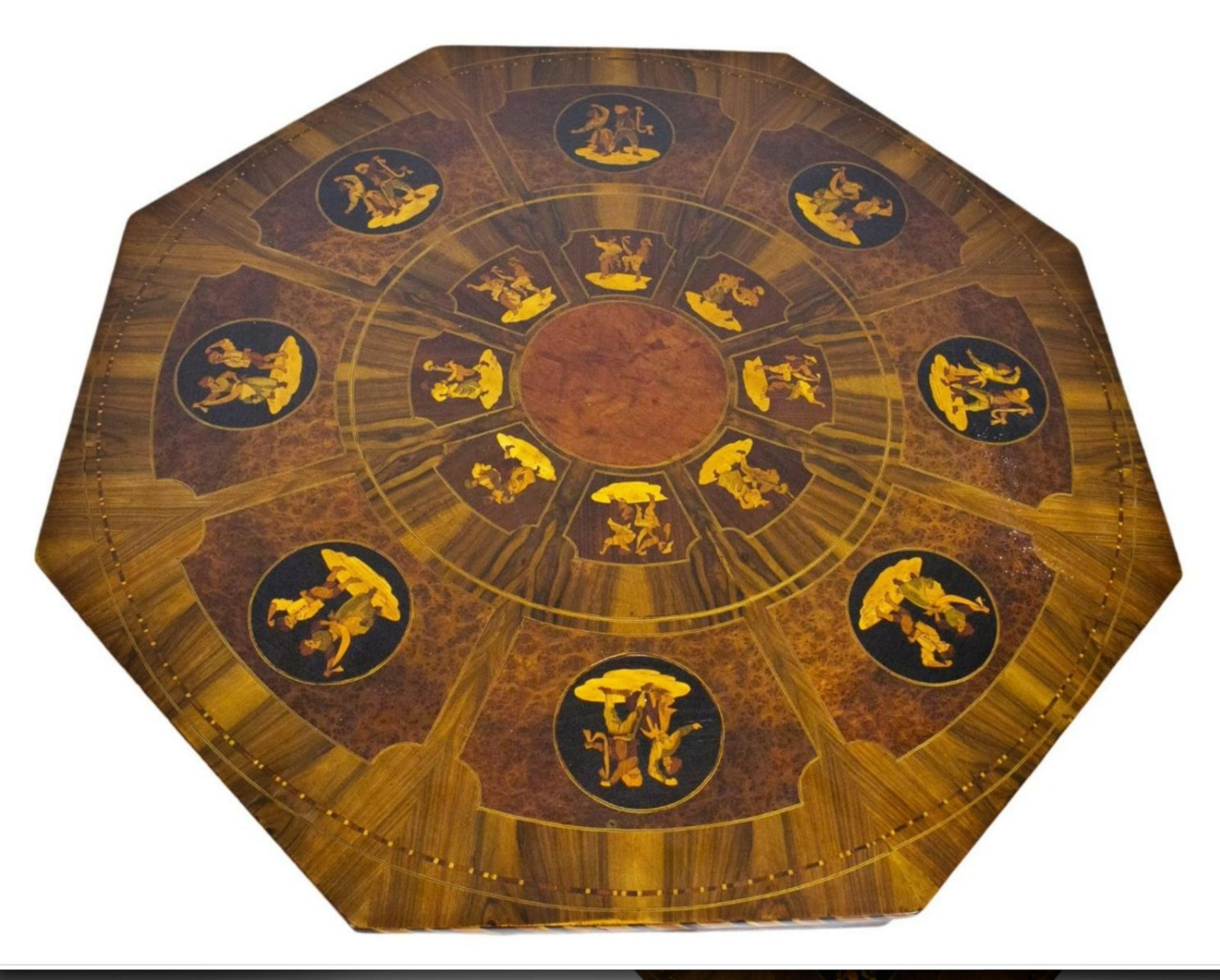 italien IMPORTANTE TABLE SORRENTINO (Sorrento-Naples) 19ème siècle en vente