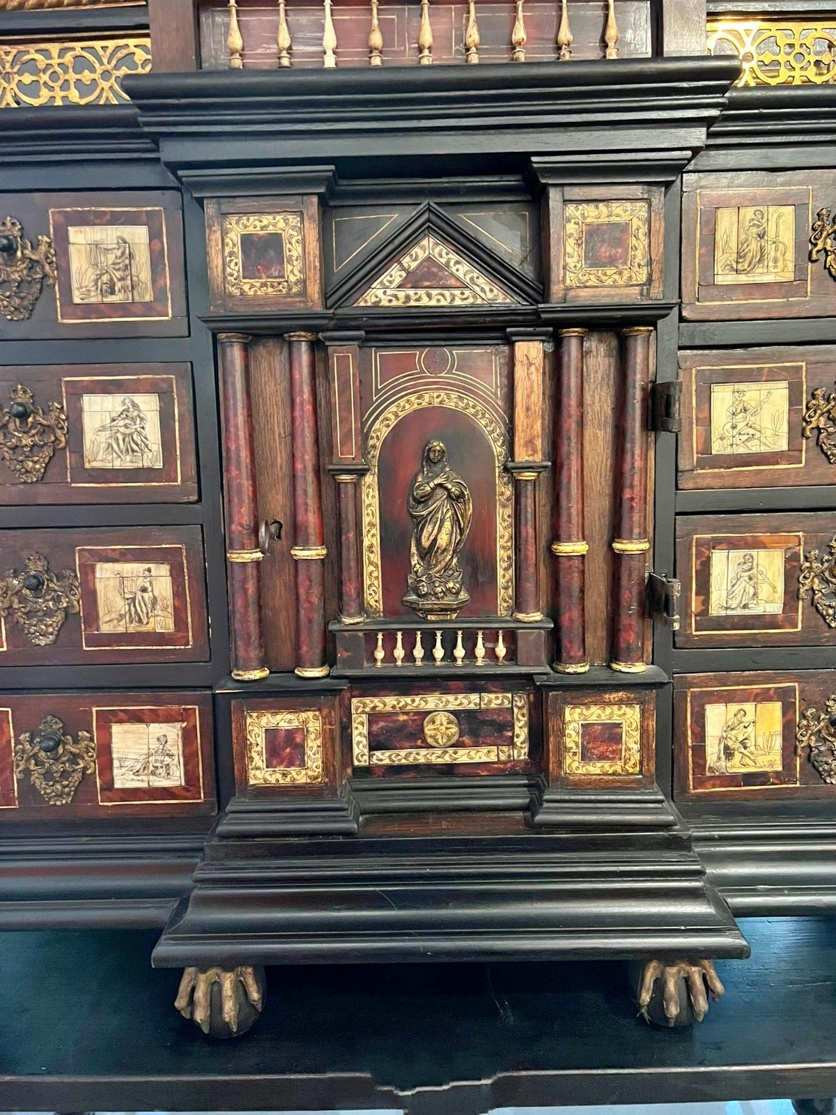 Important Spanish-Flemish Bargueño/ Cabinet 17th Century 2