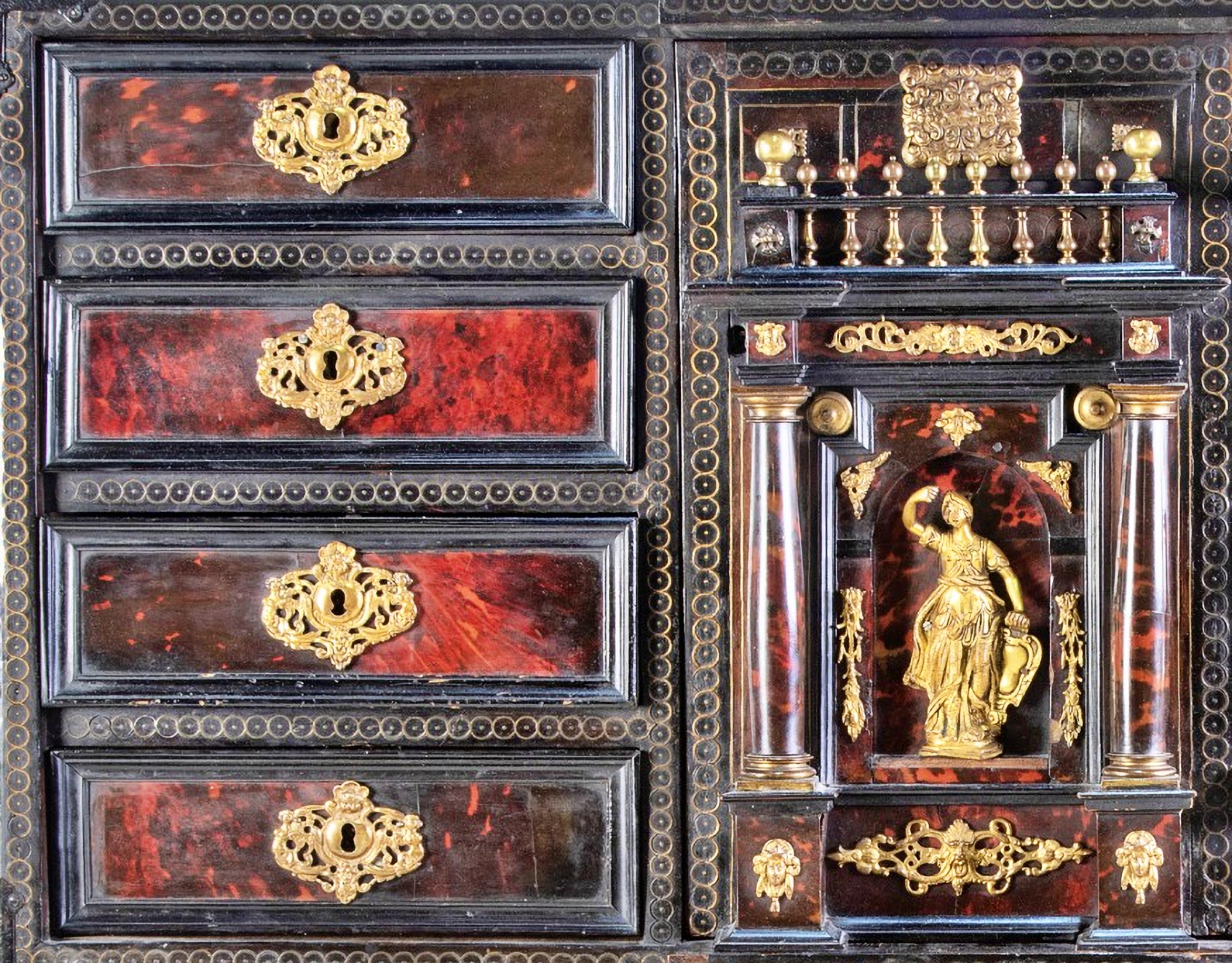 Baroque Important Spanish-Flemish Cabinet 17th Century