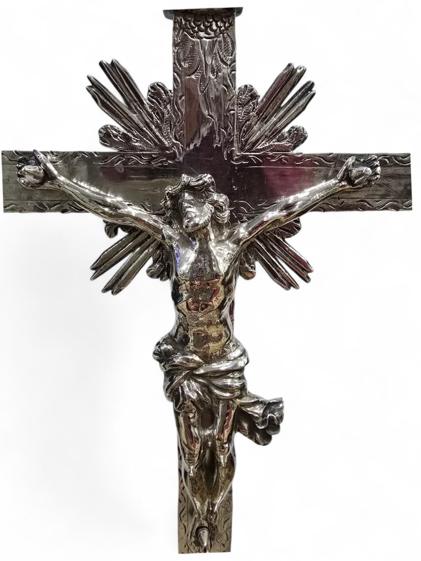 Important Spanish Solid Silver Altar Cross – 16th Century For Sale 11