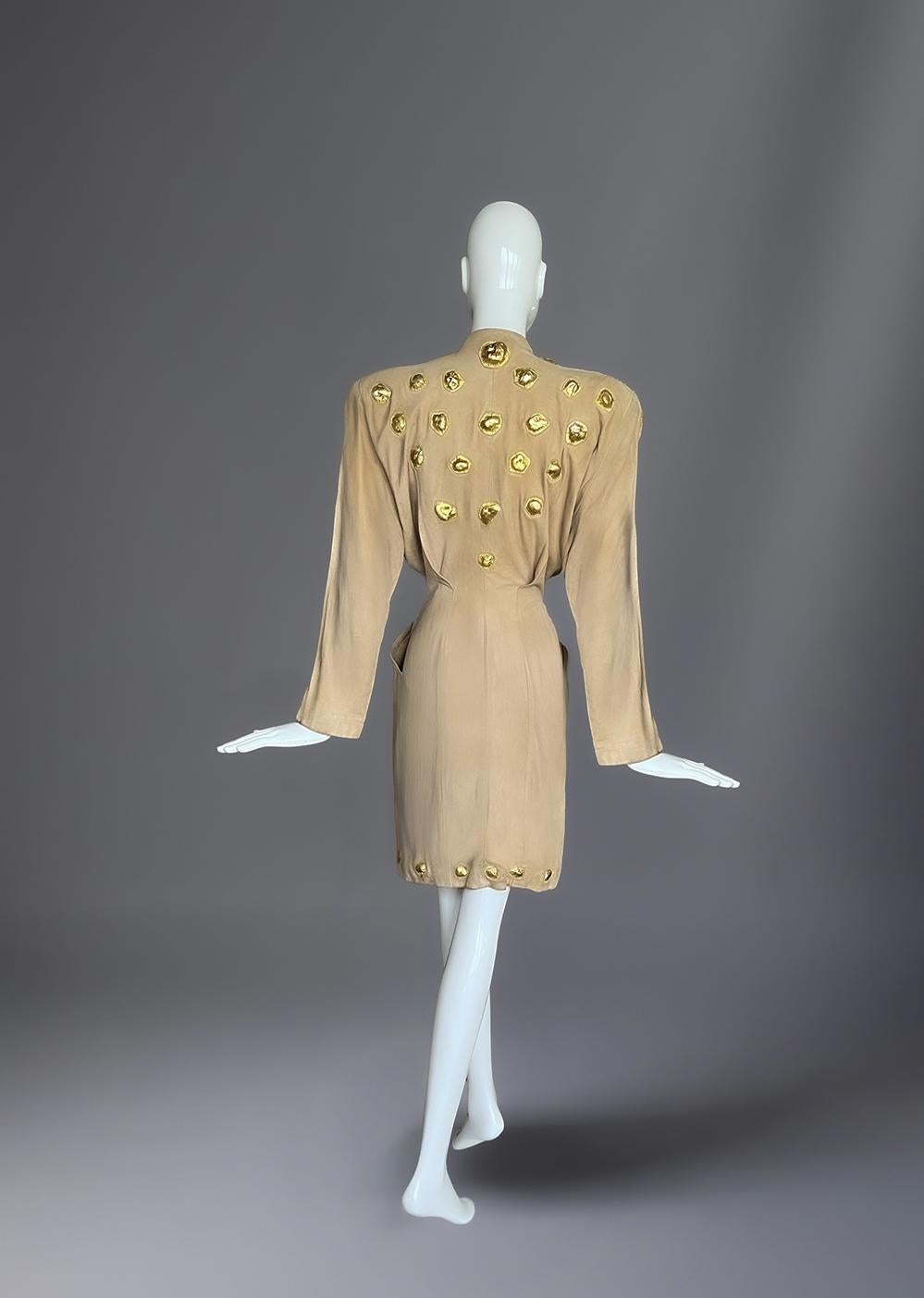 Important SS 1986 Sahara Collection Mugler Highlight Dress Museum