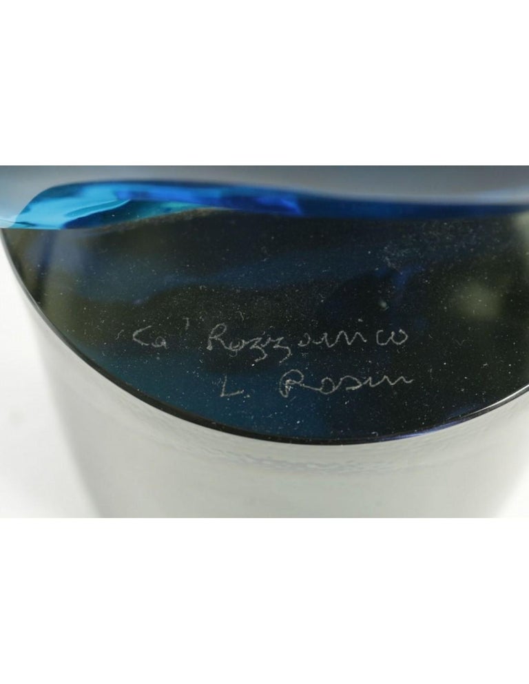 Important Statue of L.Rosin, Italy, Murano Glass Blue, Signed For Sale ...