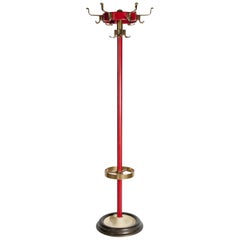 Important Stitched Leather Coat Stand by Jacques Adnet