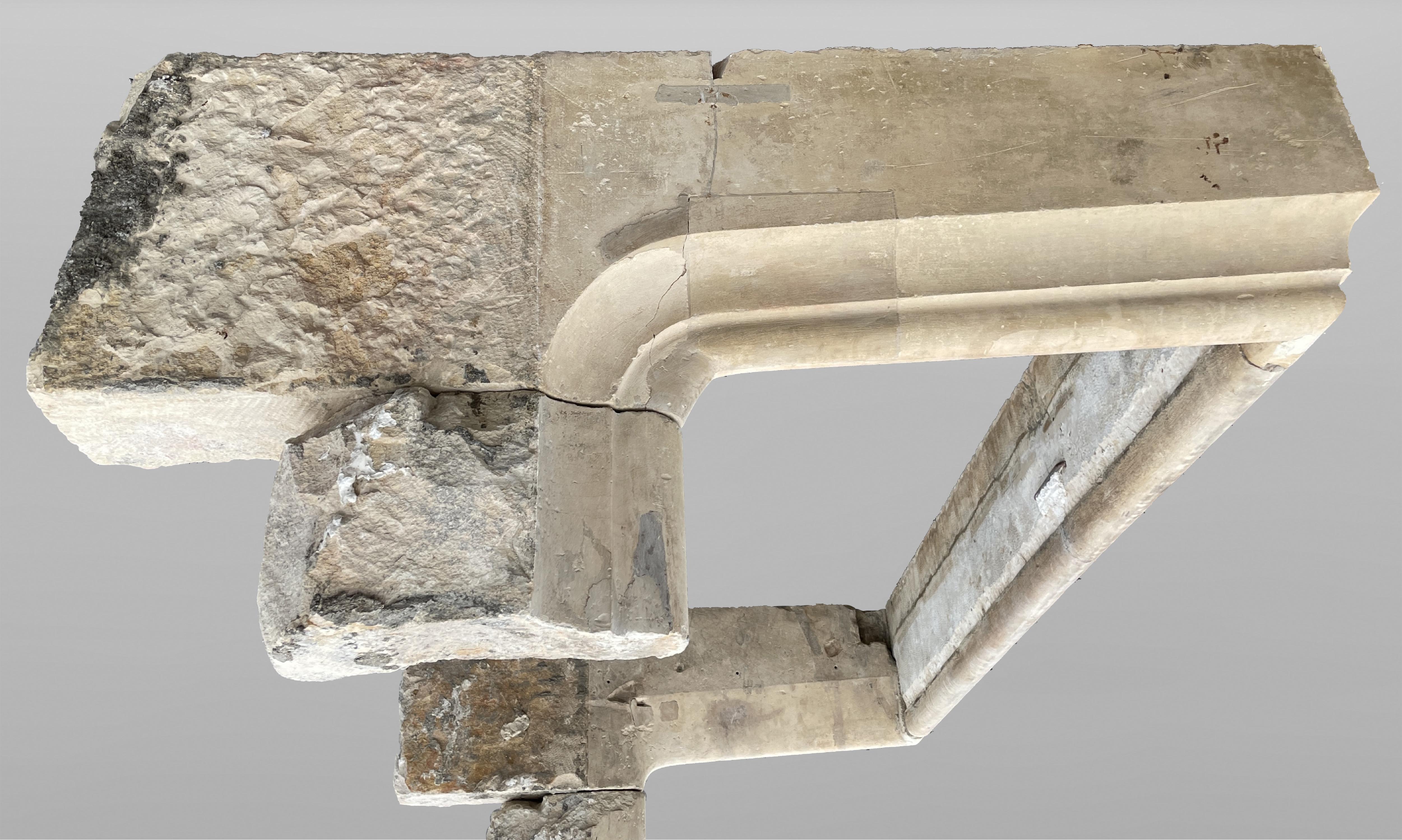 18th Century and Earlier Important stone mantel from the 17th century For Sale