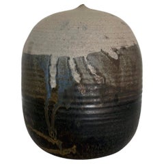 Retro Important Storied Tall Ceramic Pot with Rattle and Handprints by Toshiko Takaezu