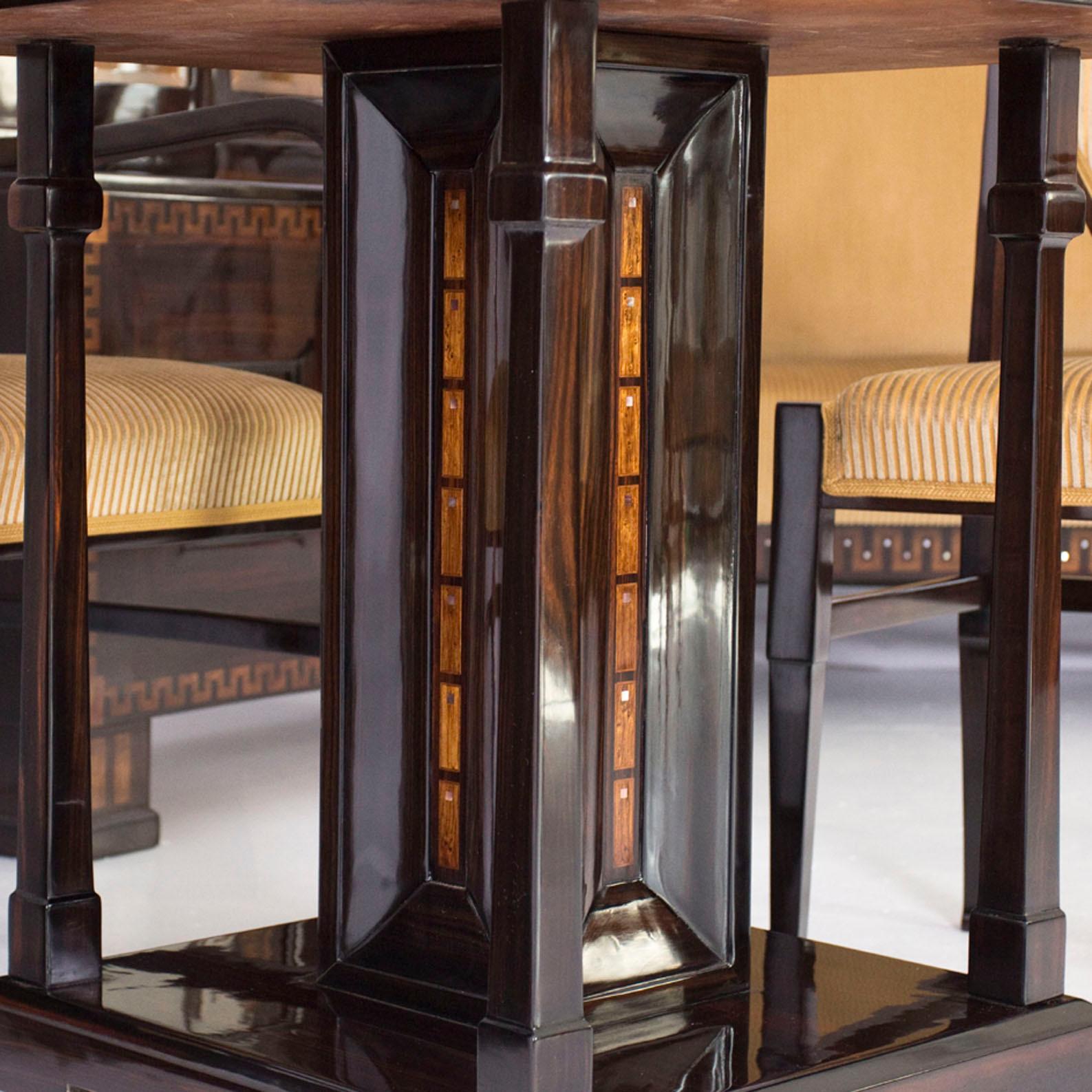 Important Table and Four Chairs by Ludwig Alter Darmstadt Jugendstil, 1908' For Sale 2