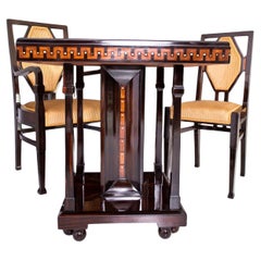 Important Table and Four Chairs by Ludwig Alter Darmstadt Jugendstil, 1908'