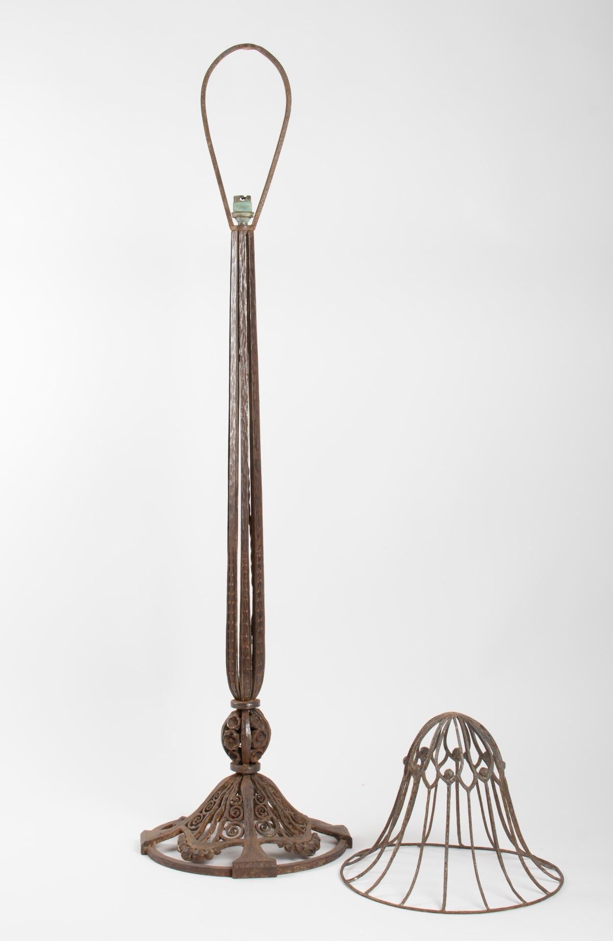 Important Table Lamp From Raymond Subes, 1930, Wrought Iron, Era Decorative Art 5