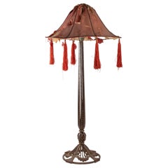 Vintage Important Table Lamp From Raymond Subes, 1930, Wrought Iron, Era Decorative Art