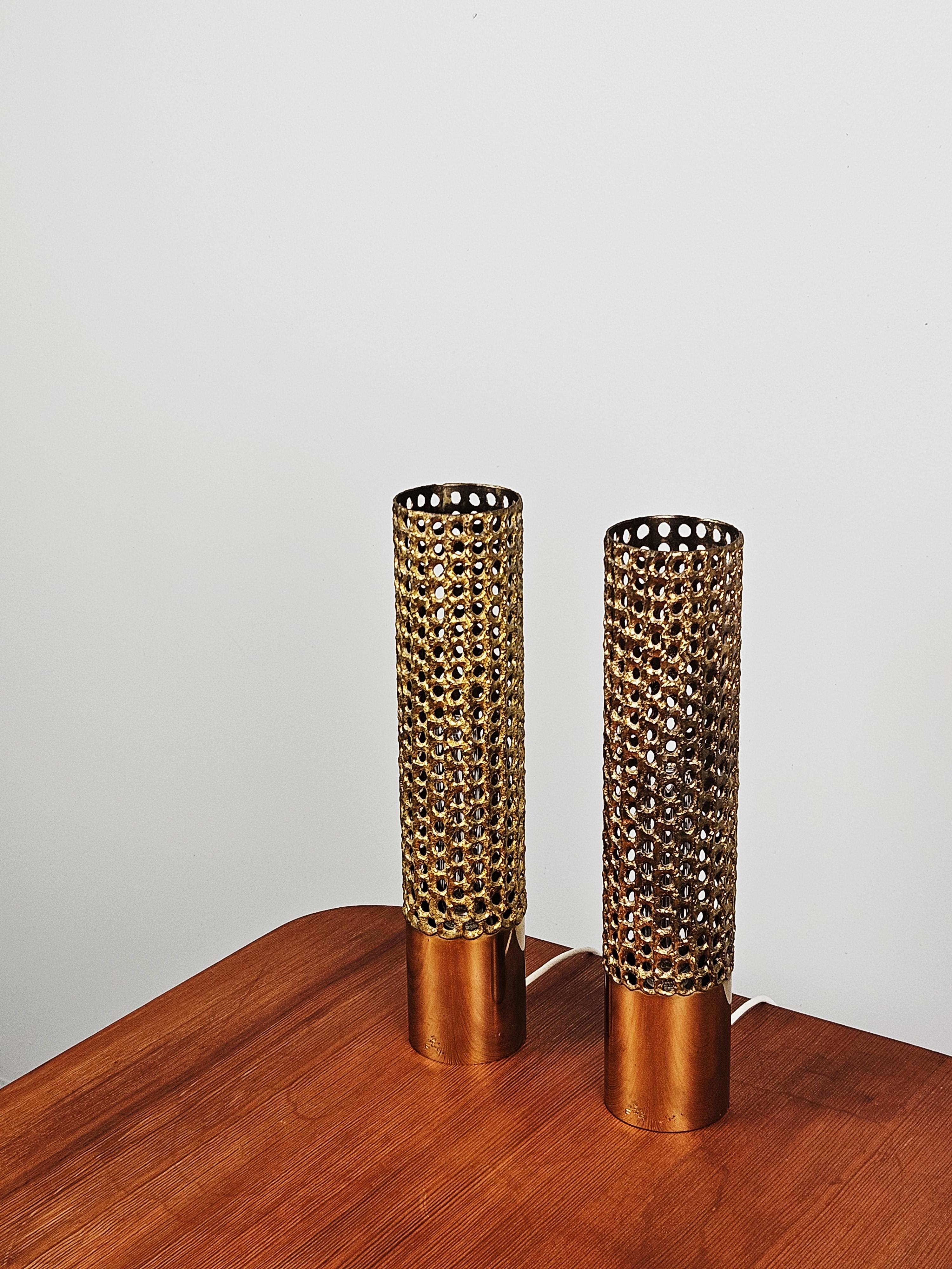 Swedish Important table lamps by Pierre Forssell for Skultuna, Sweden, 1970s For Sale
