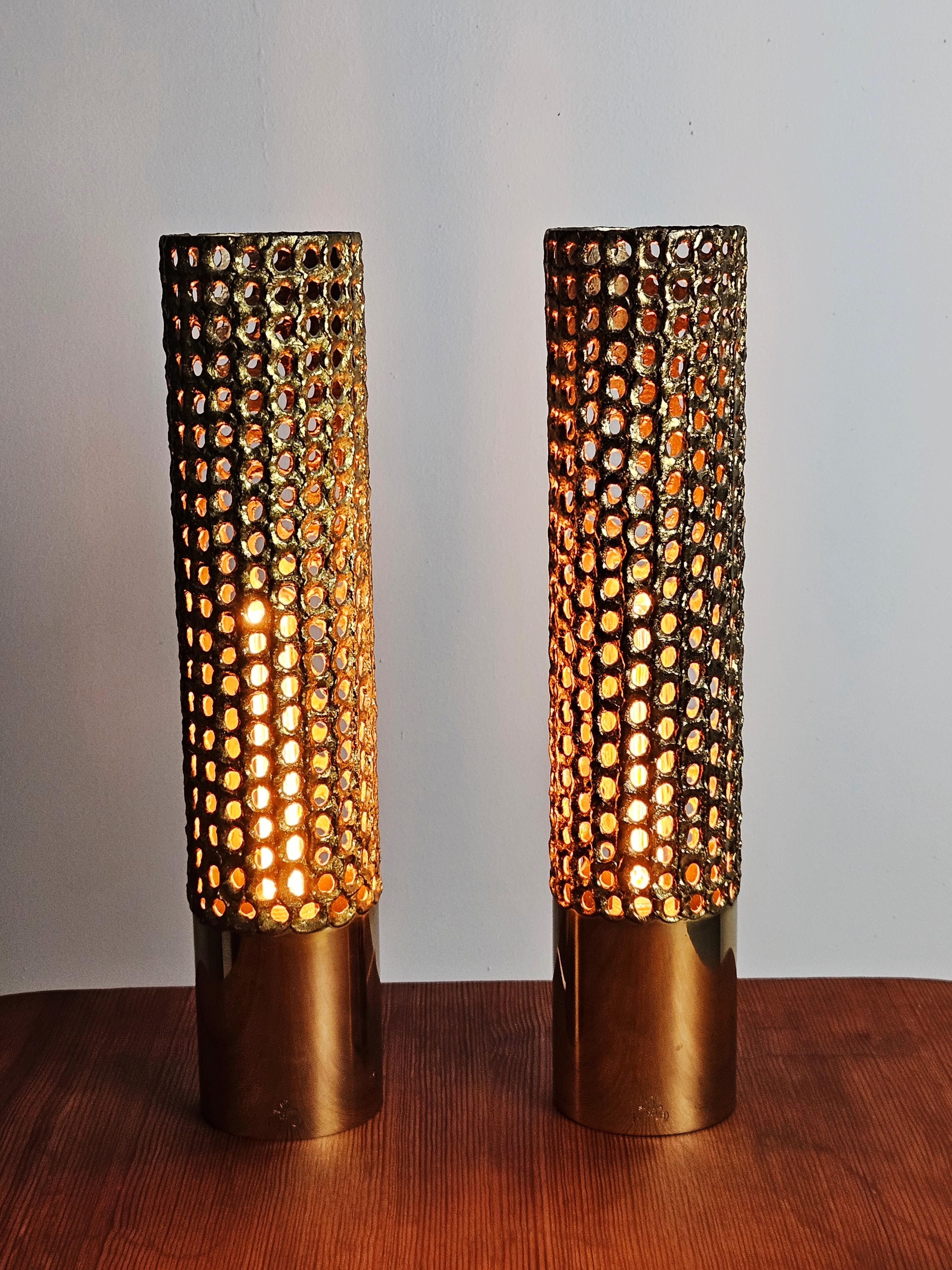 20th Century Important table lamps by Pierre Forssell for Skultuna, Sweden, 1970s For Sale