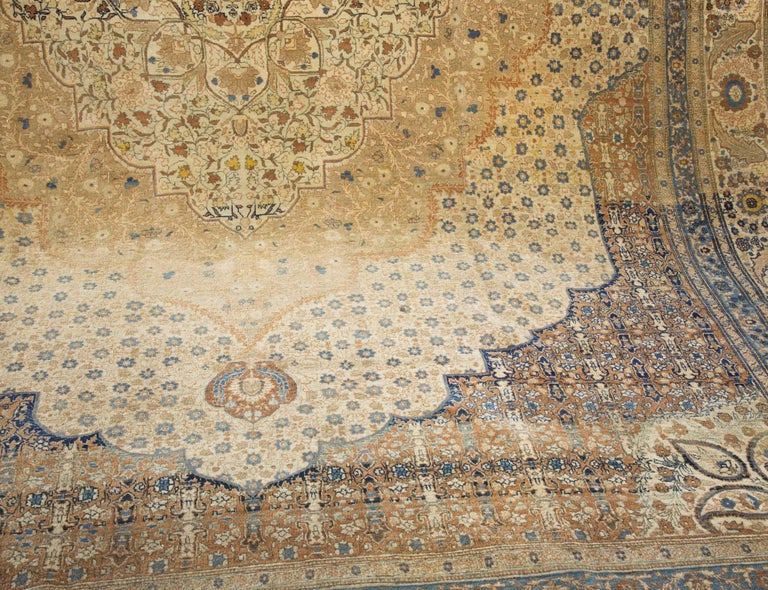 Important Tabriz Room Size Oriental Rug For Sale at 1stDibs