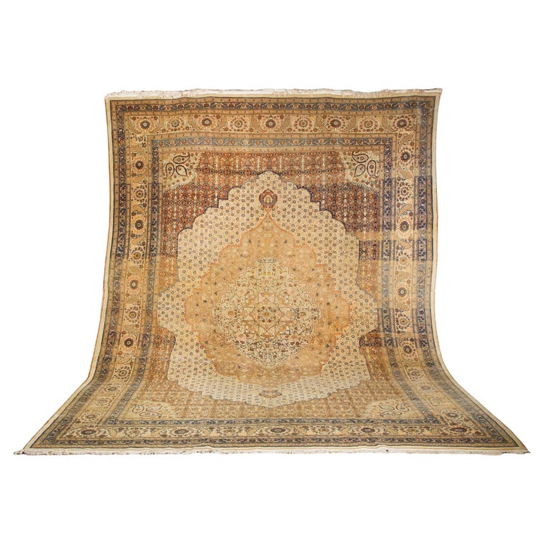 Important Tabriz Room Size Oriental Rug For Sale at 1stDibs