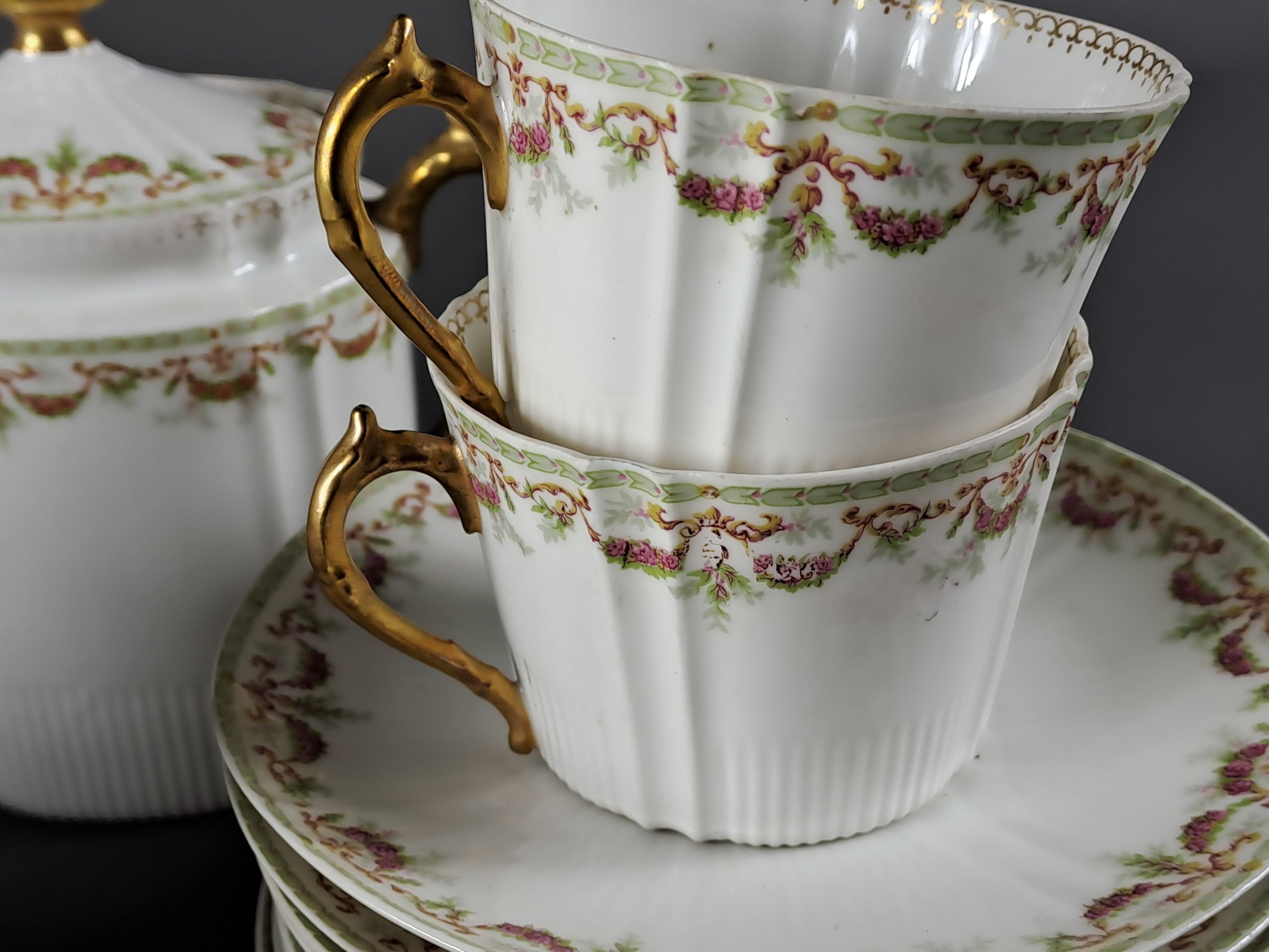 Important Tea And Coffee Service In Fine Limoges Porcelain For Maison A. Maire M 6
