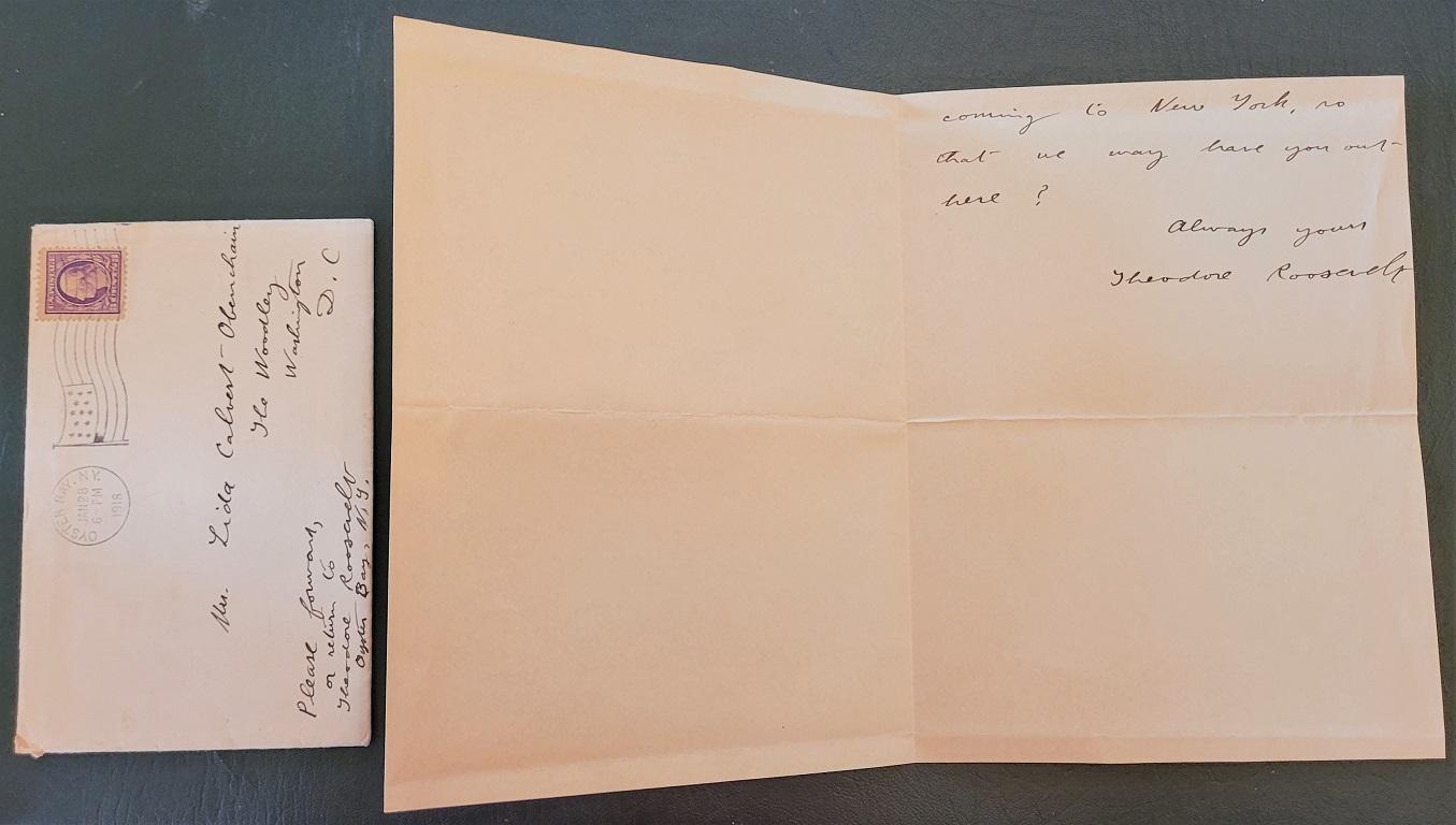 Américain Importante lettre de Teddy Roosevelt de janvier 1918 en vente