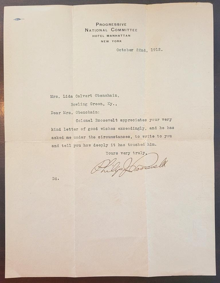 Paper Important Teddy Roosevelt Letter of June, 1911 For Sale