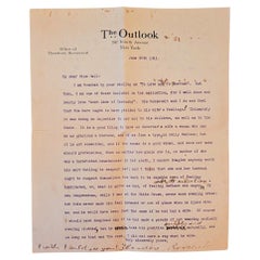 Importante lettre de Teddy Roosevelt de juin 1911