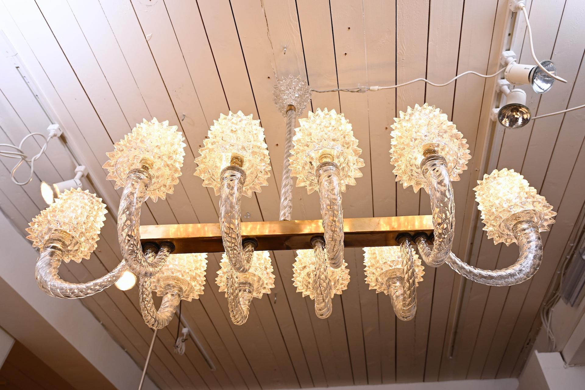 Italian Important Ten Arm Chandelier by Ercole Barovier, circa 1940