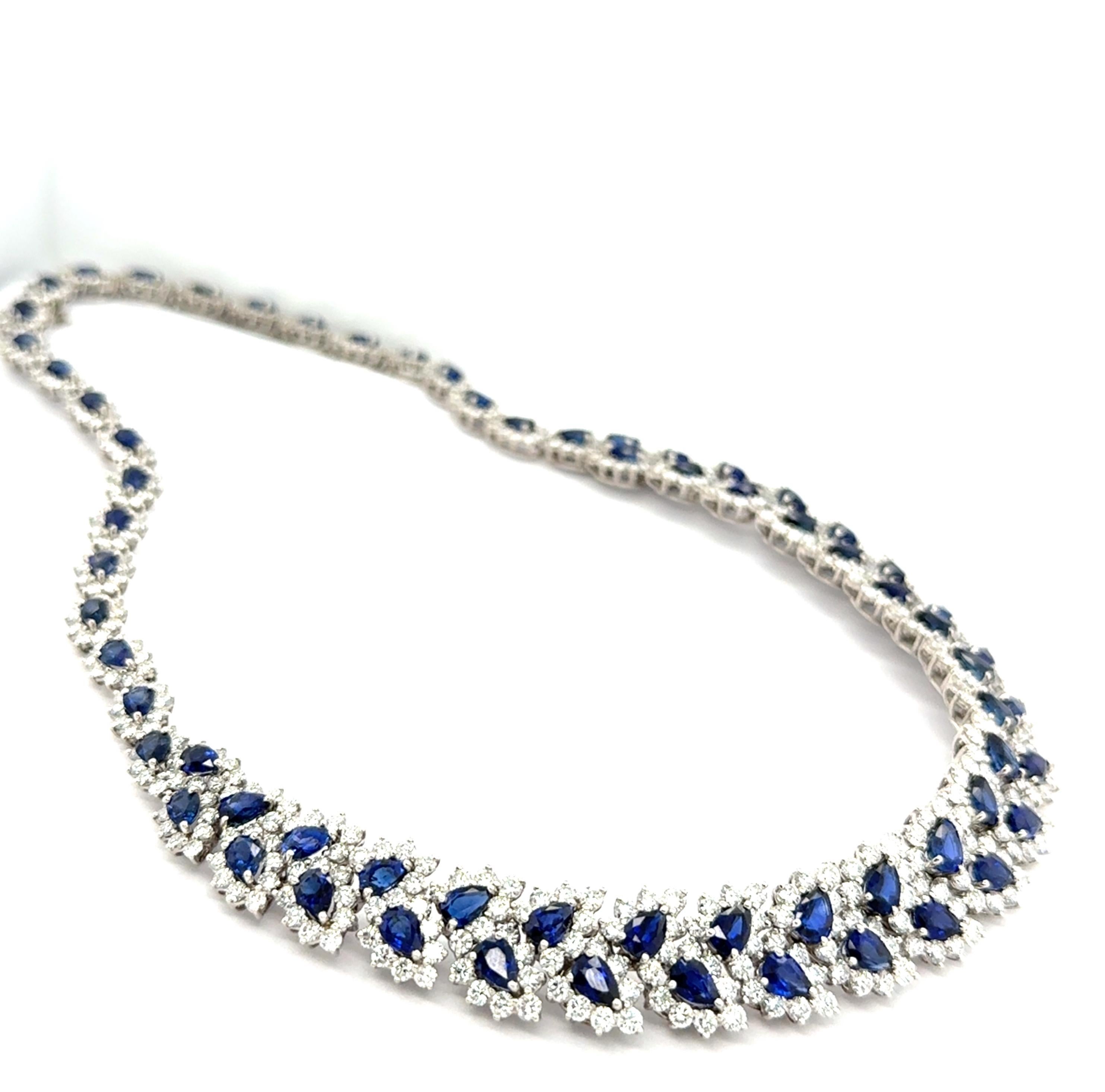 Contemporain Important Tiffany & Co. Collier à feuilles de diamants et de saphirs en vente