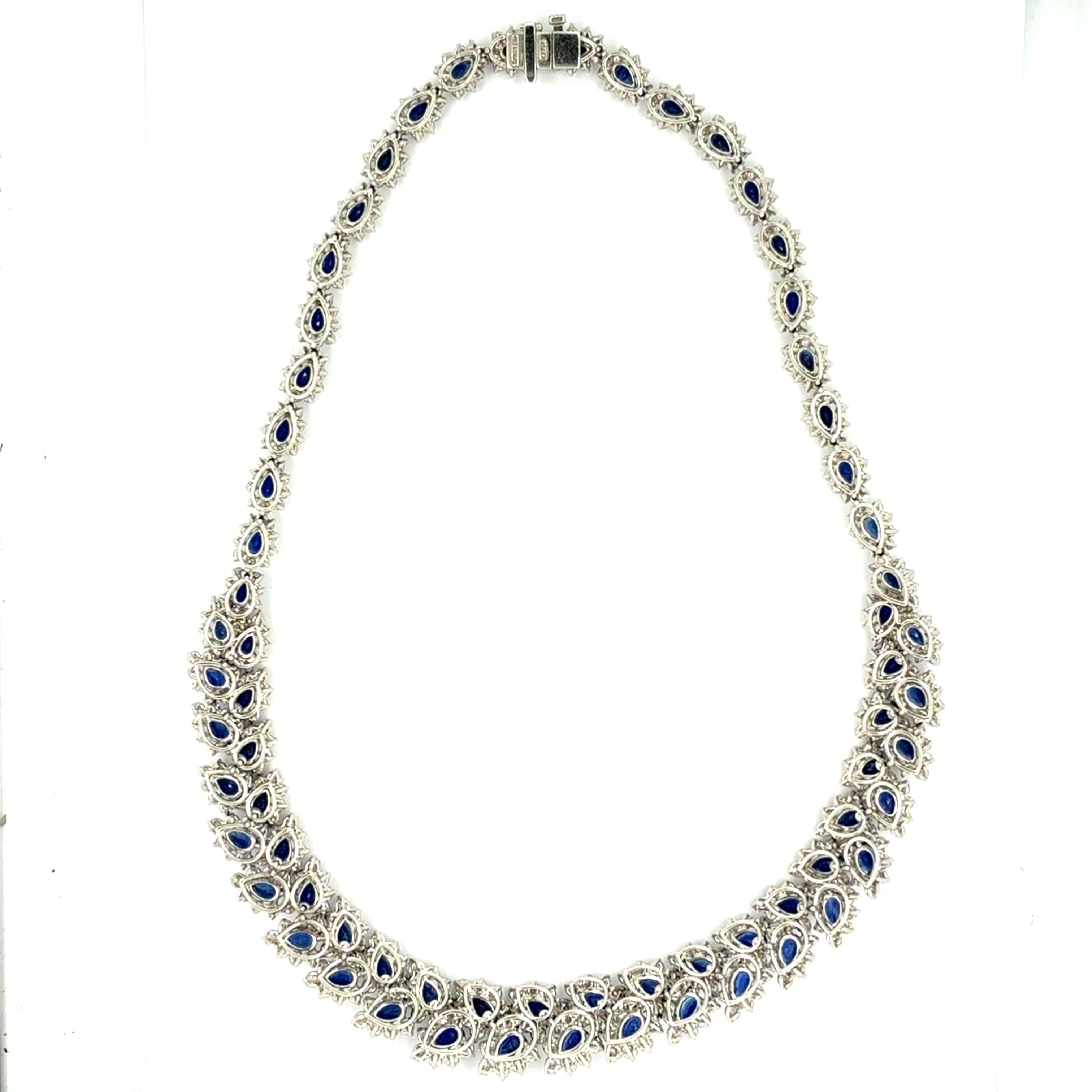 Important Tiffany & Co. Collier à feuilles de diamants et de saphirs en vente 1