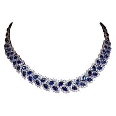 Important Tiffany & Co. Diamond and Sapphire Leaf Necklace