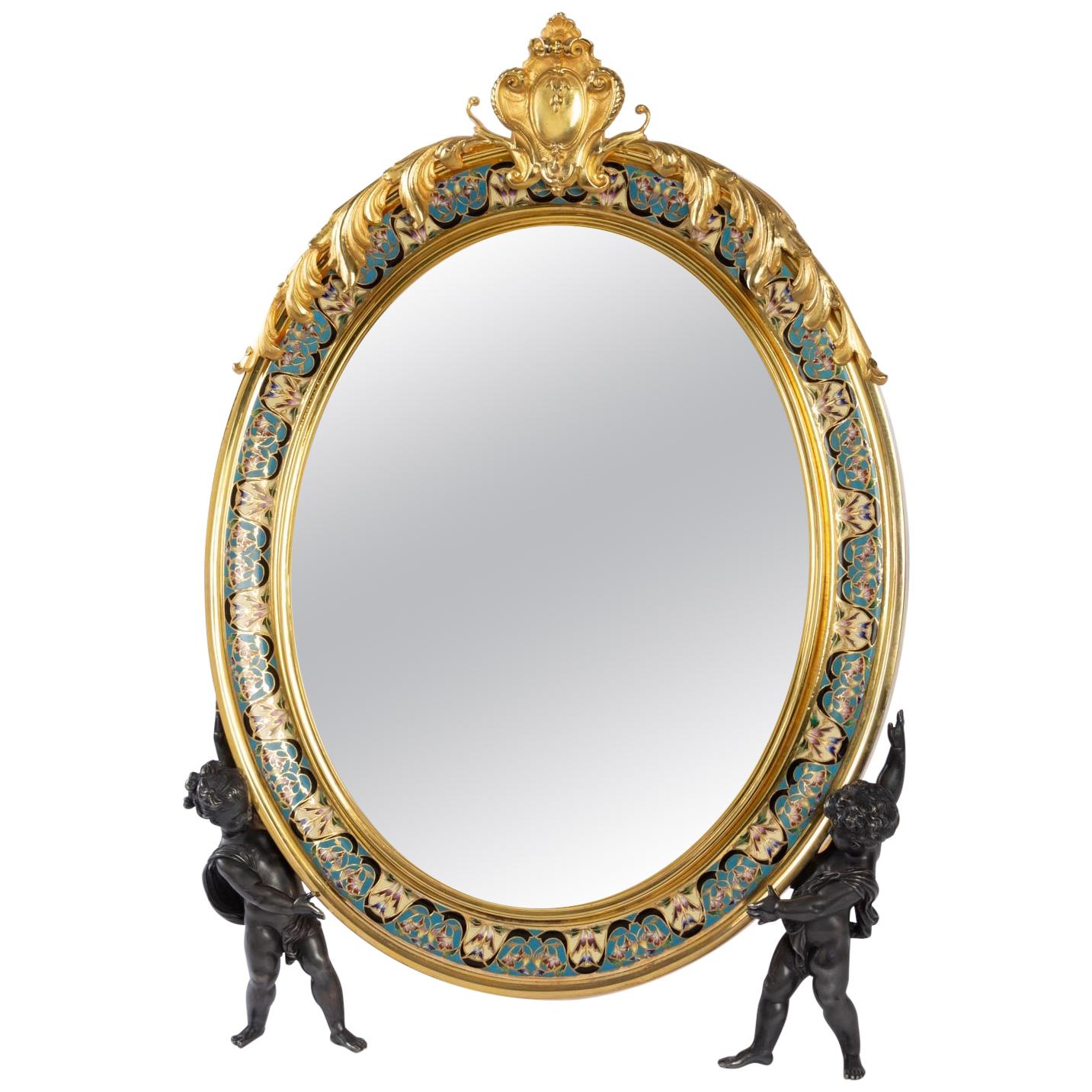 Important Toiletry Mirror from the 19th Century, Napoleon III