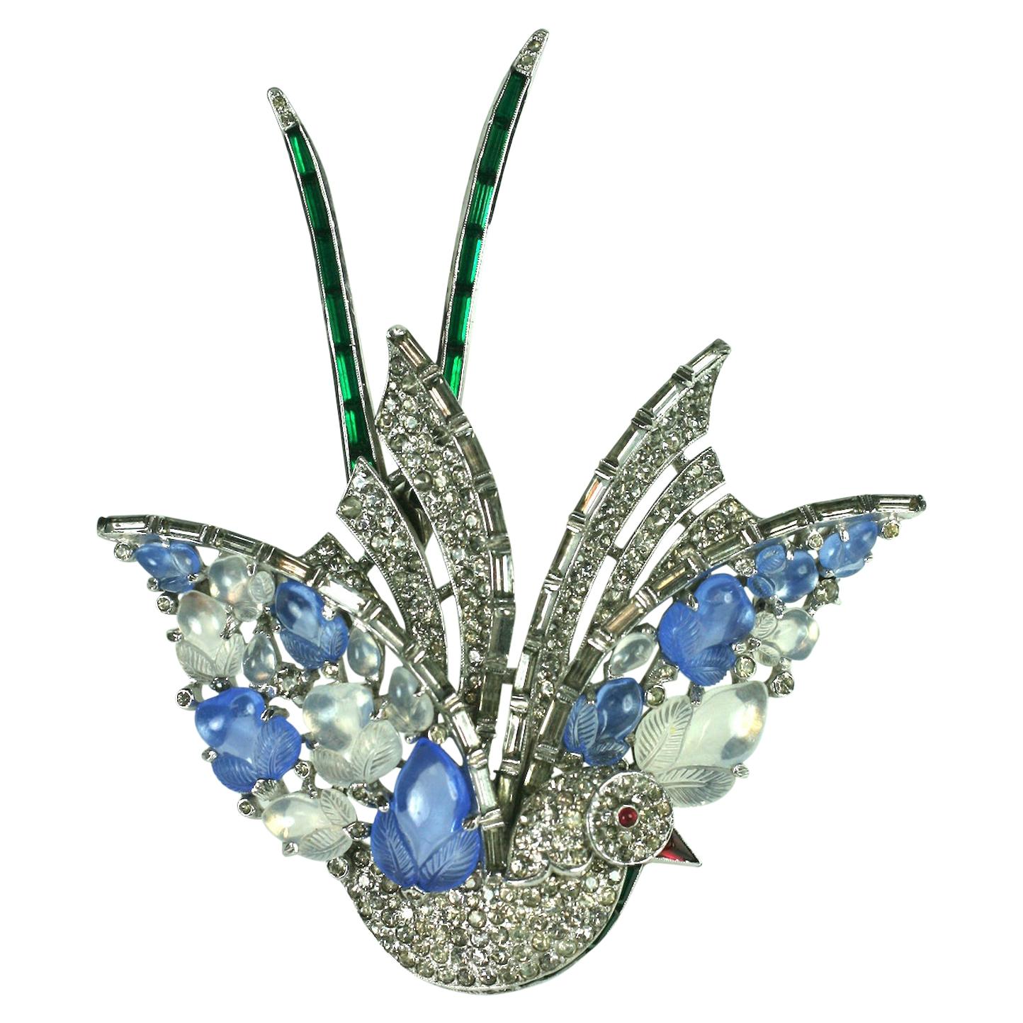 Important Trifari Alfred Phillippe Fruit Salad Bird Brooch For Sale