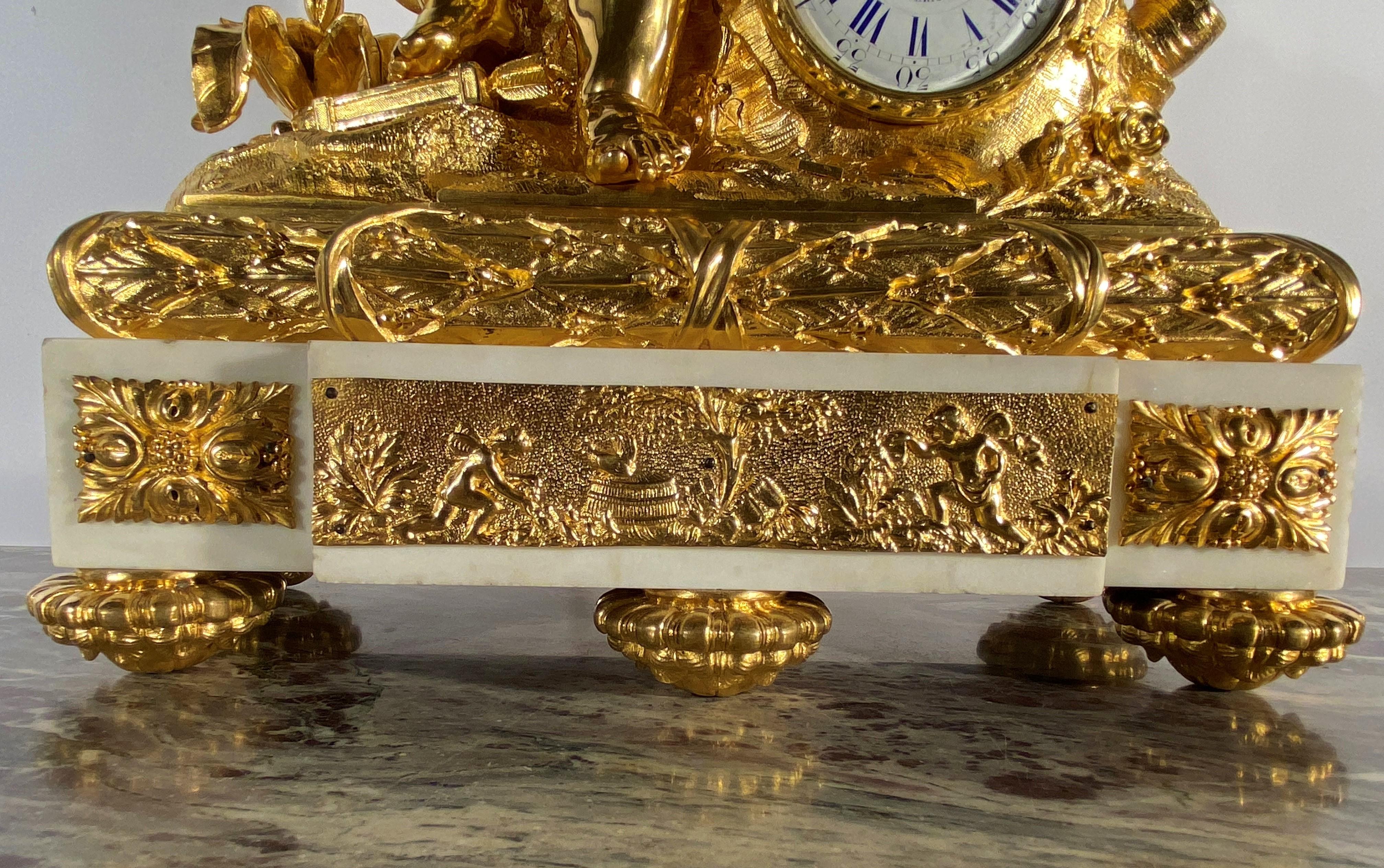 Important Trim in White Marble and Gilt Bronze, 19th Century For Sale 4