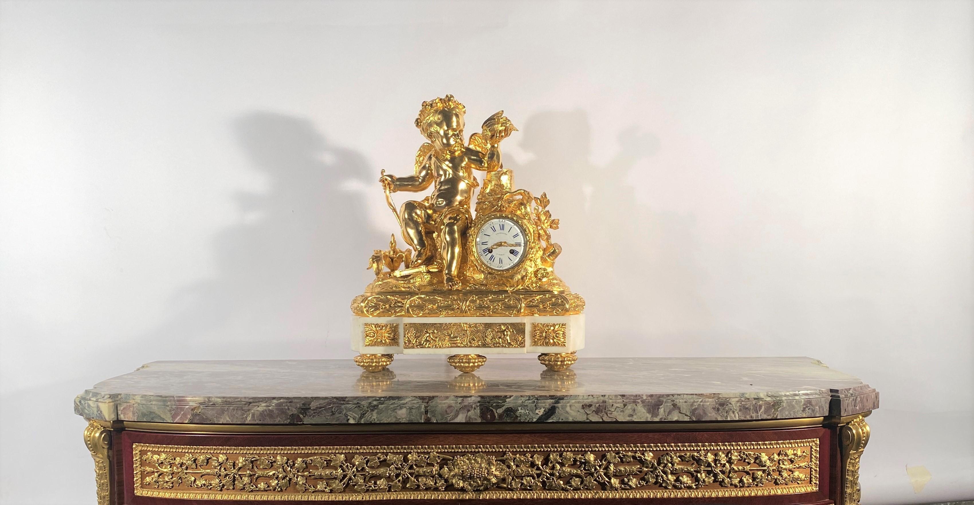 Important Trim in White Marble and Gilt Bronze, 19th Century For Sale 14