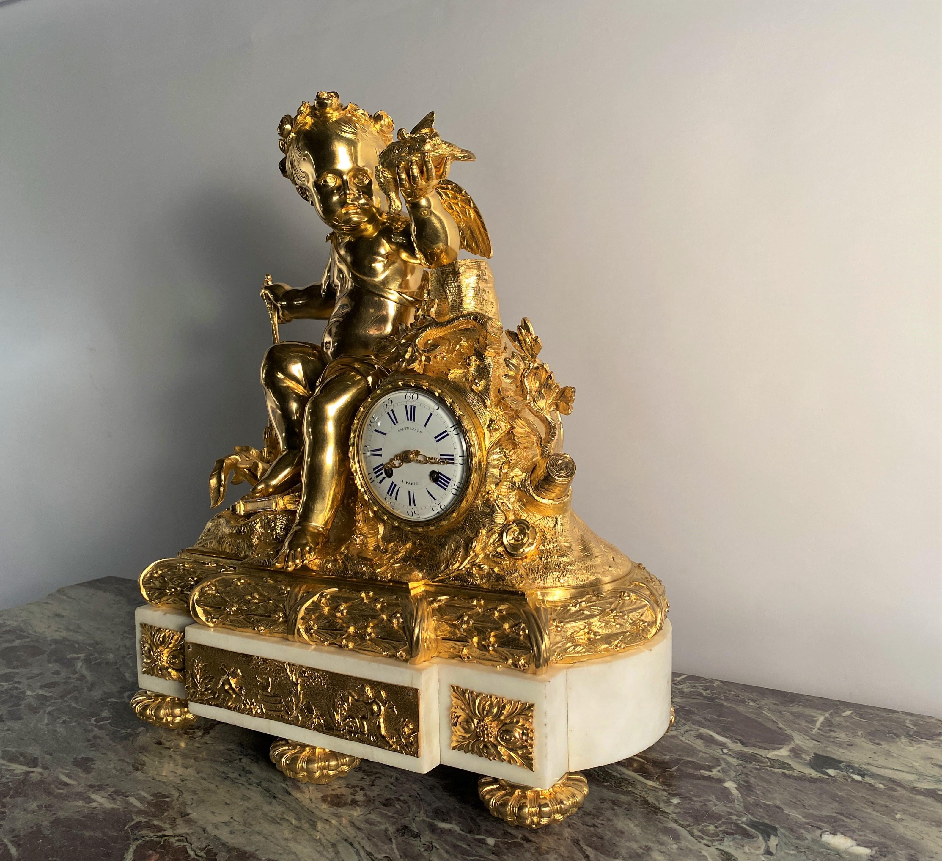 Important Trim in White Marble and Gilt Bronze, 19th Century For Sale 3