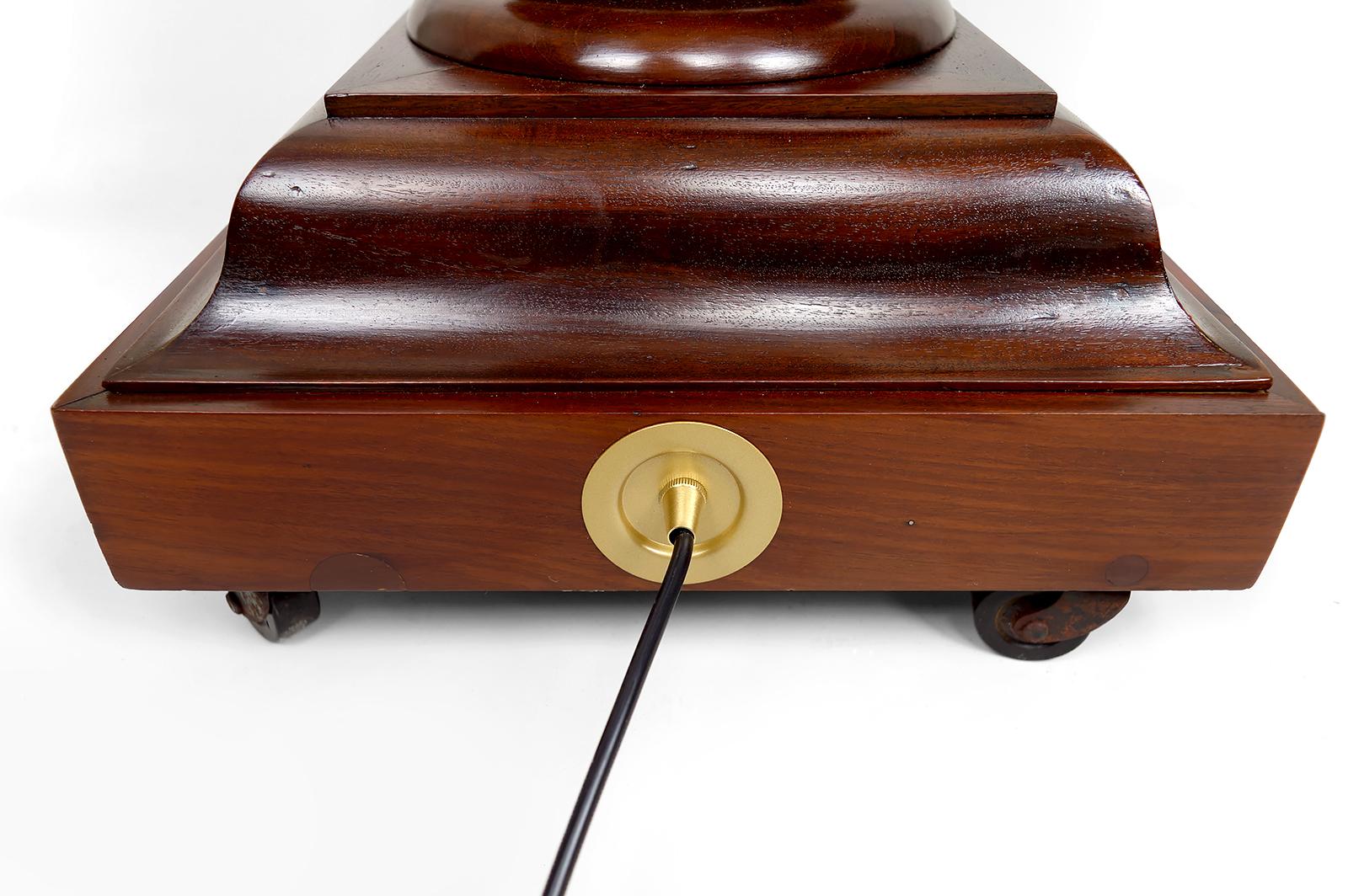 Important Tudor Victorian Twisted Column Floor Lamp in Walnut, UK, Circa 1900 For Sale 11