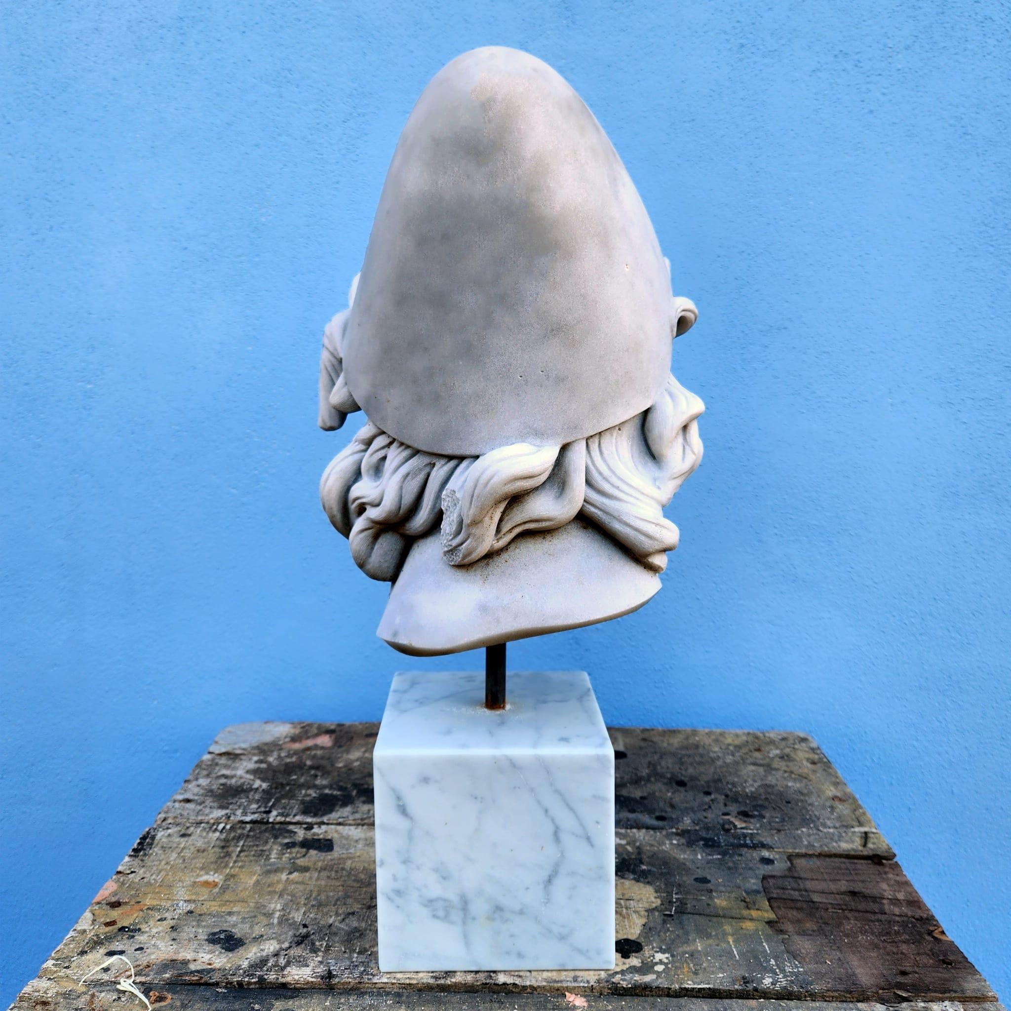Einzigartige italienische Skulptur „ULISSE“  HEAD CARRARA MARBLE 19. Jahrhundert. (Handgefertigt) im Angebot