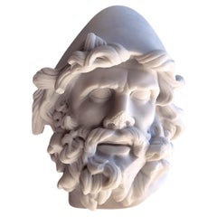 Importante sculpture italienne unique "ULISSE" TÊTE EN MARBRE DE CARRARA 19e siècle.