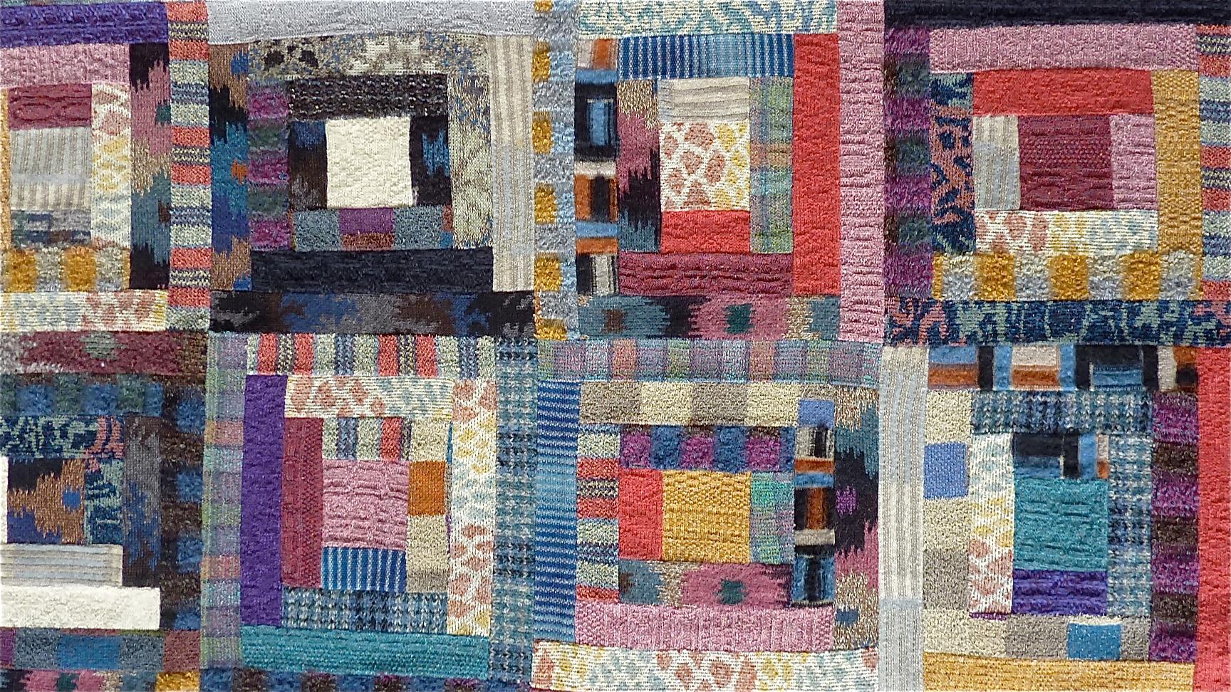 Grand tapis unique et unique Missoni, Saporiti Italia, patchwork, étiqueté de 1980 en vente 2