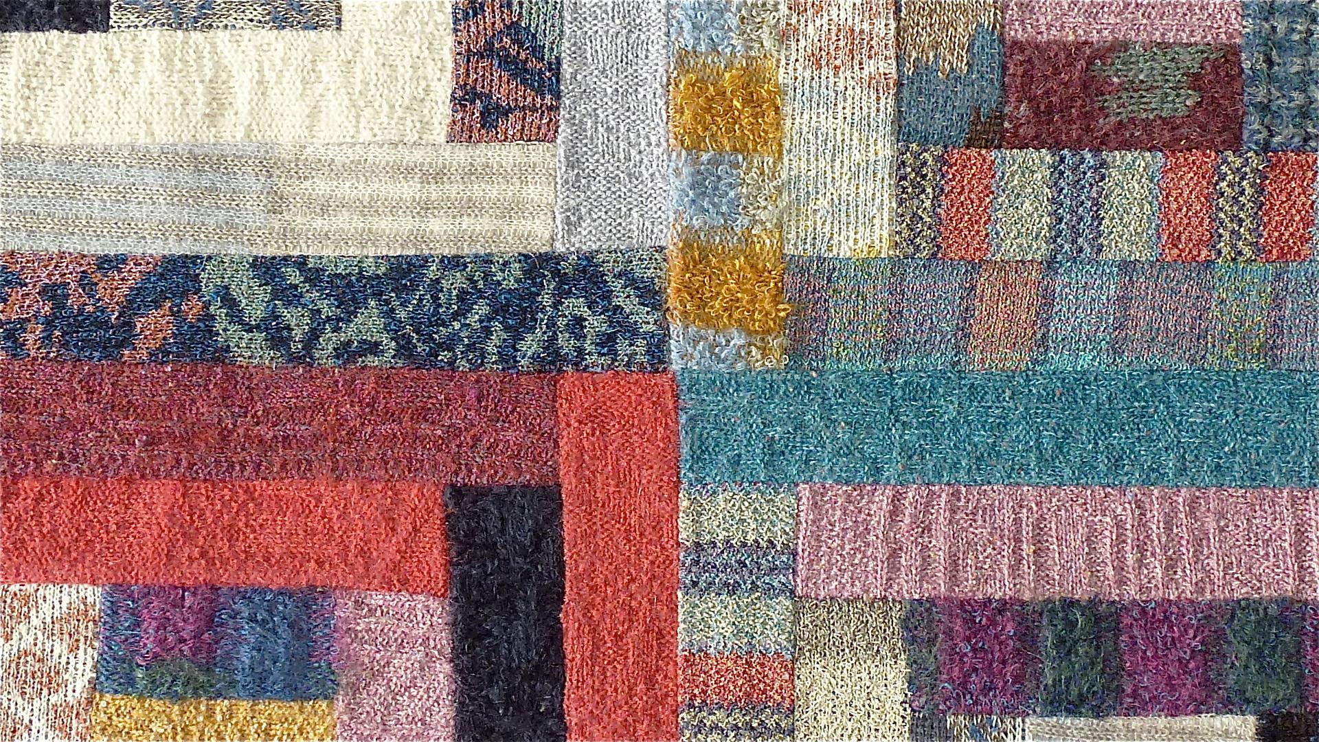Einzigartiger, einzigartiger, großer Missoni-Teppich Saporiti Italia Patchwork-Teppich, 1980 Labeled (Ende des 20. Jahrhunderts) im Angebot