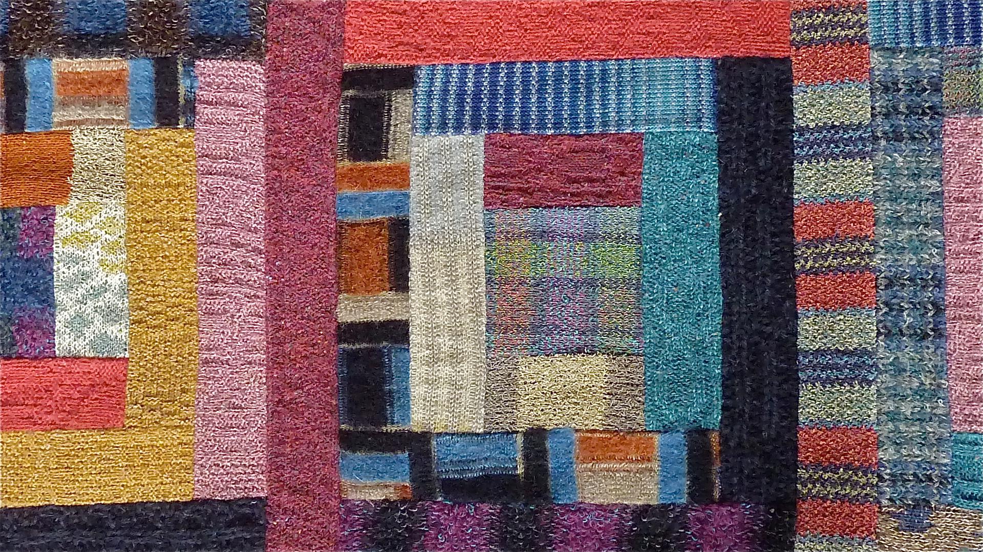 Laine Grand tapis unique et unique Missoni, Saporiti Italia, patchwork, étiqueté de 1980 en vente