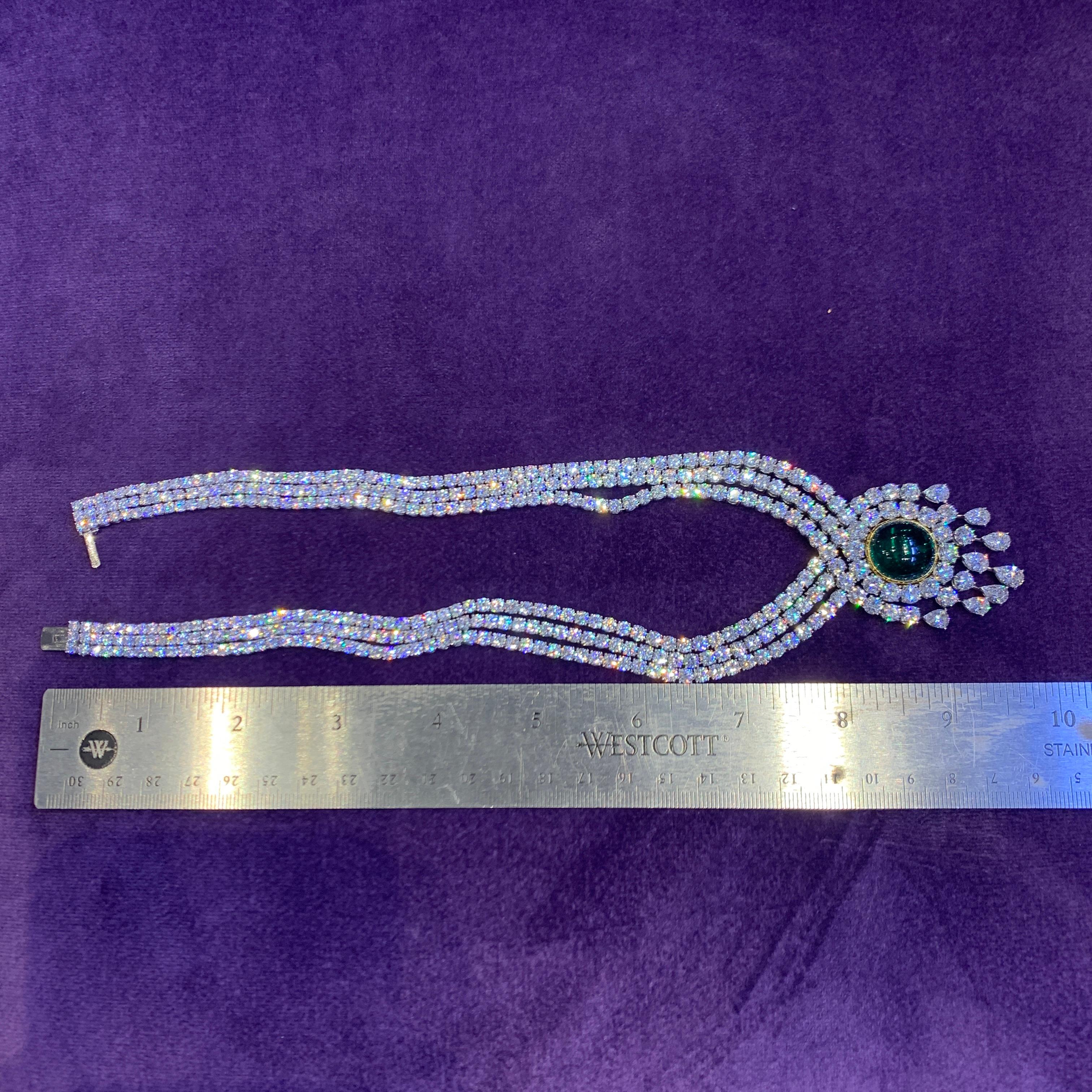 Important Van Cleef & Arpels Diamond & Emerald Necklace For Sale 3
