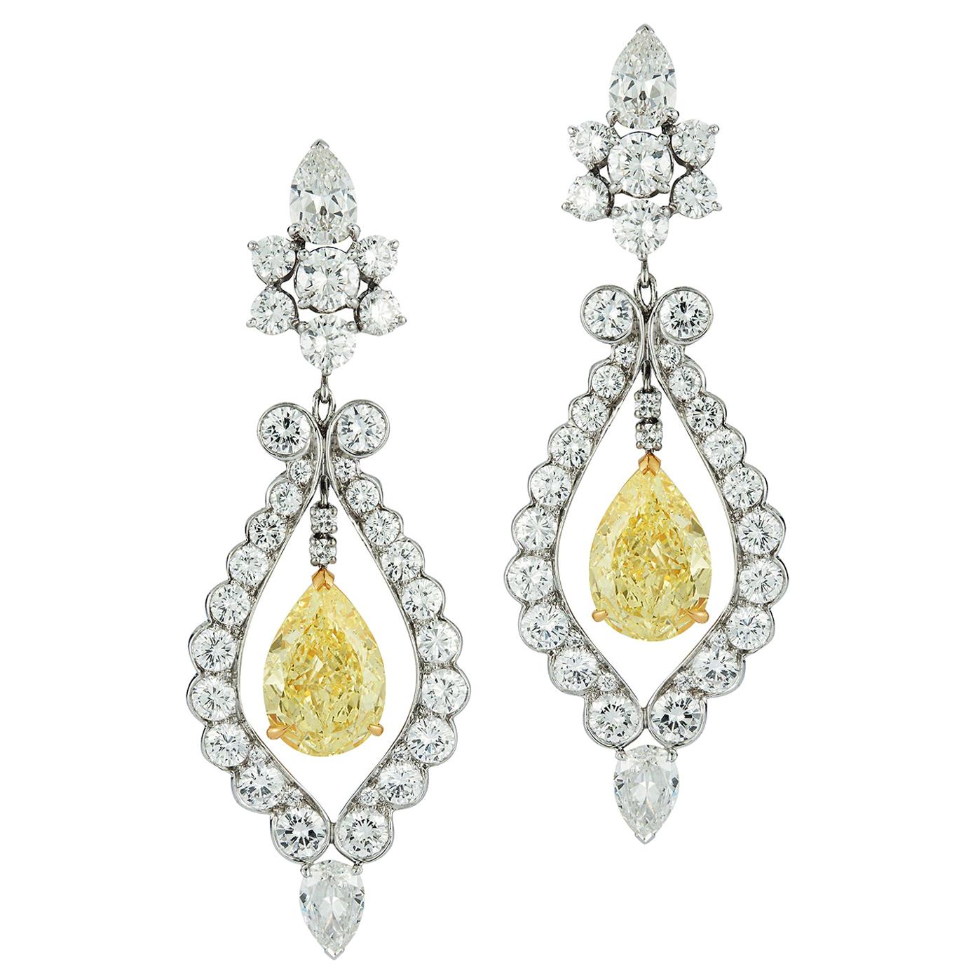 Van Cleef & Arpels Fancy Yellow Diamond Earrings