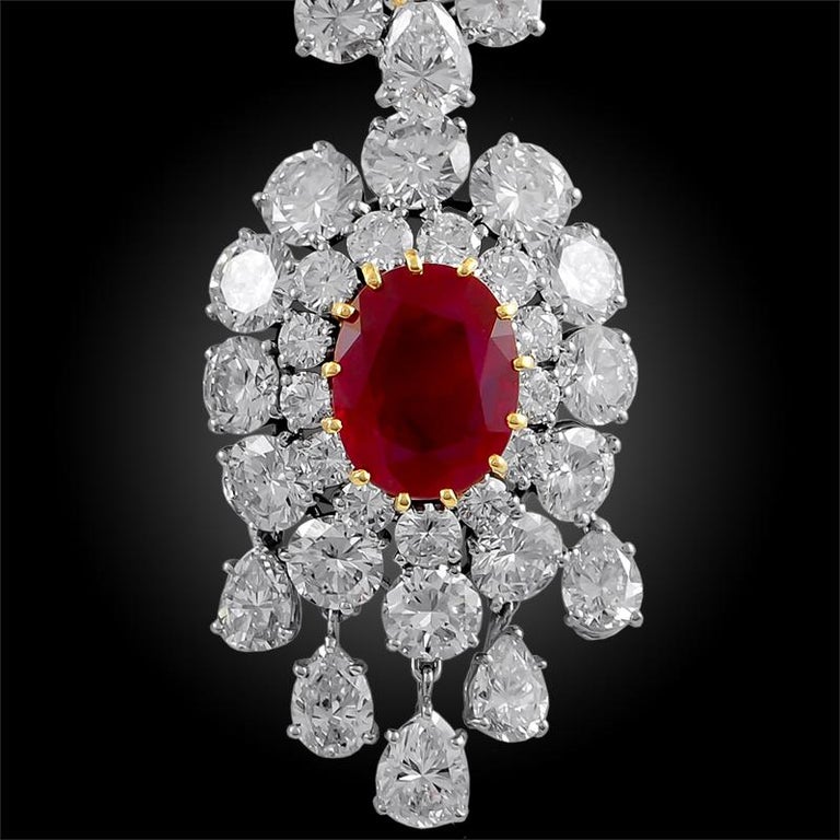 Important Van Cleef and Arpels Paris Burma Ruby Diamond Earclips For ...
