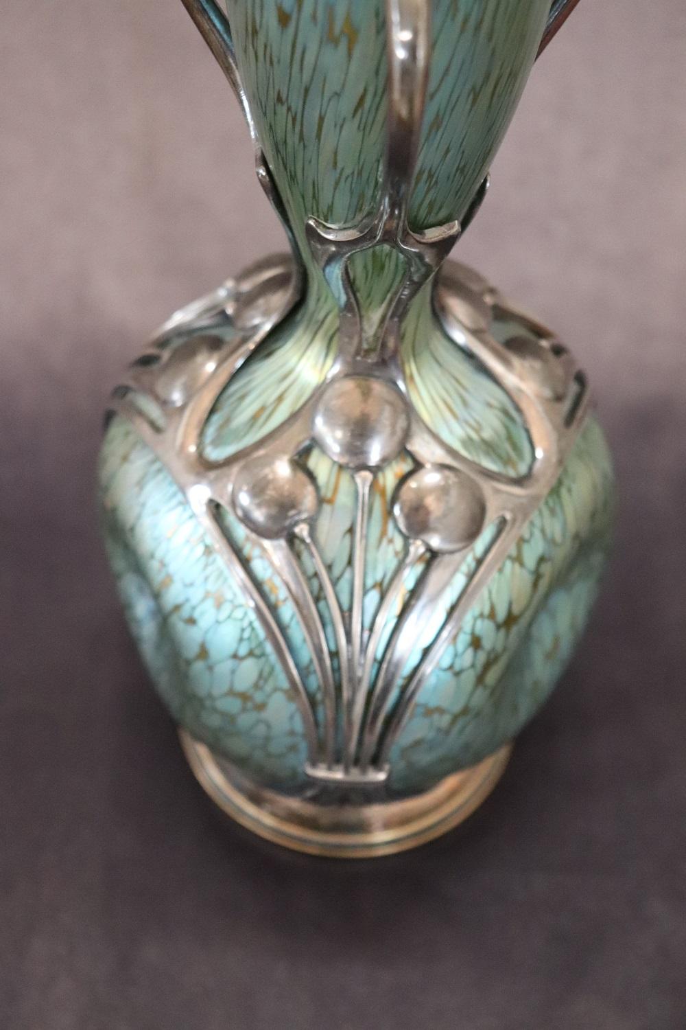 Important vase Art Nouveau de Moritz Hacker et Johann Loetz Witwe, années 1900 Excellent état - En vente à Casale Monferrato, IT