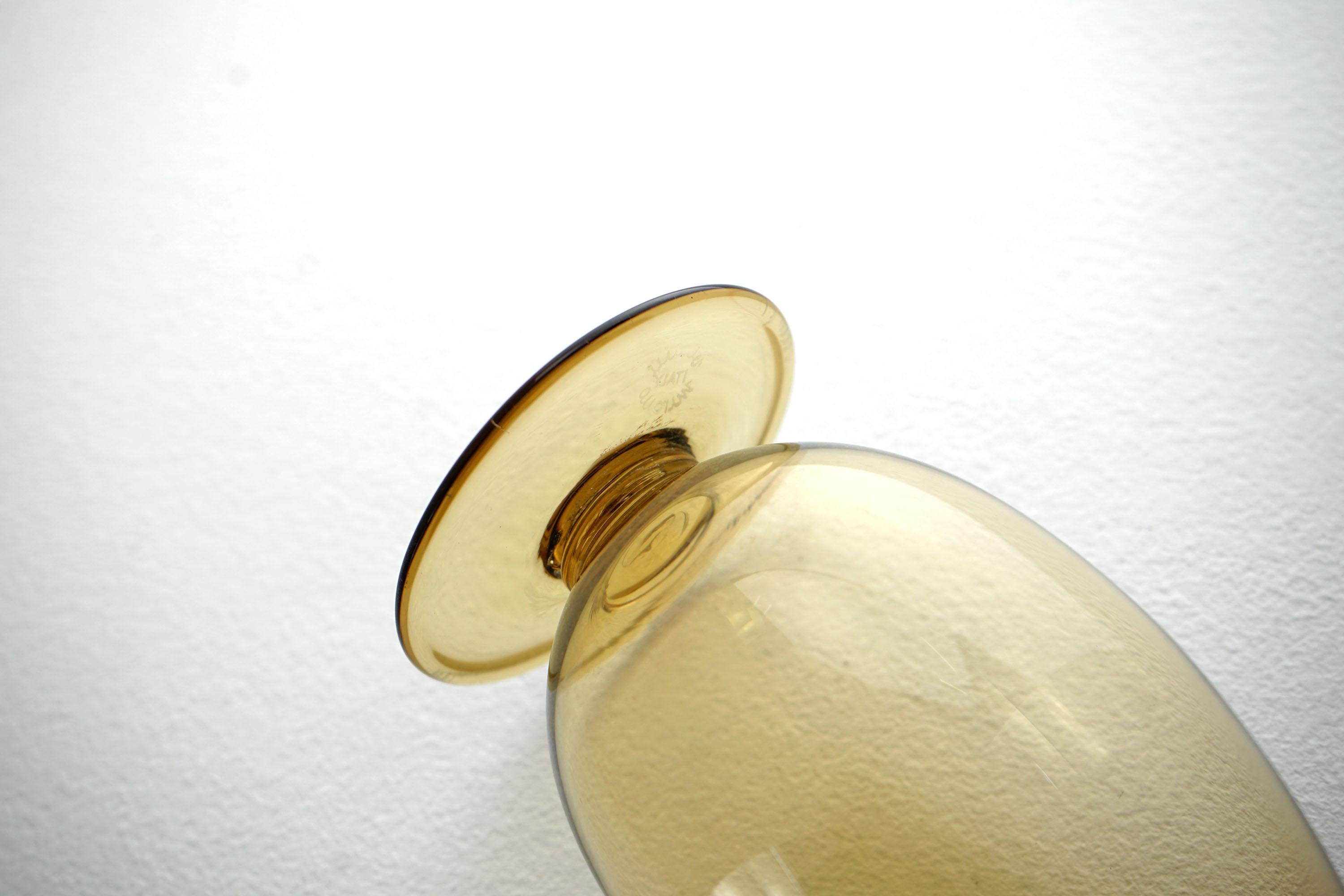 Important Vase of Glass by Vittorio Zecchin for Venini Murano, 1950s, Stamped For Sale 3