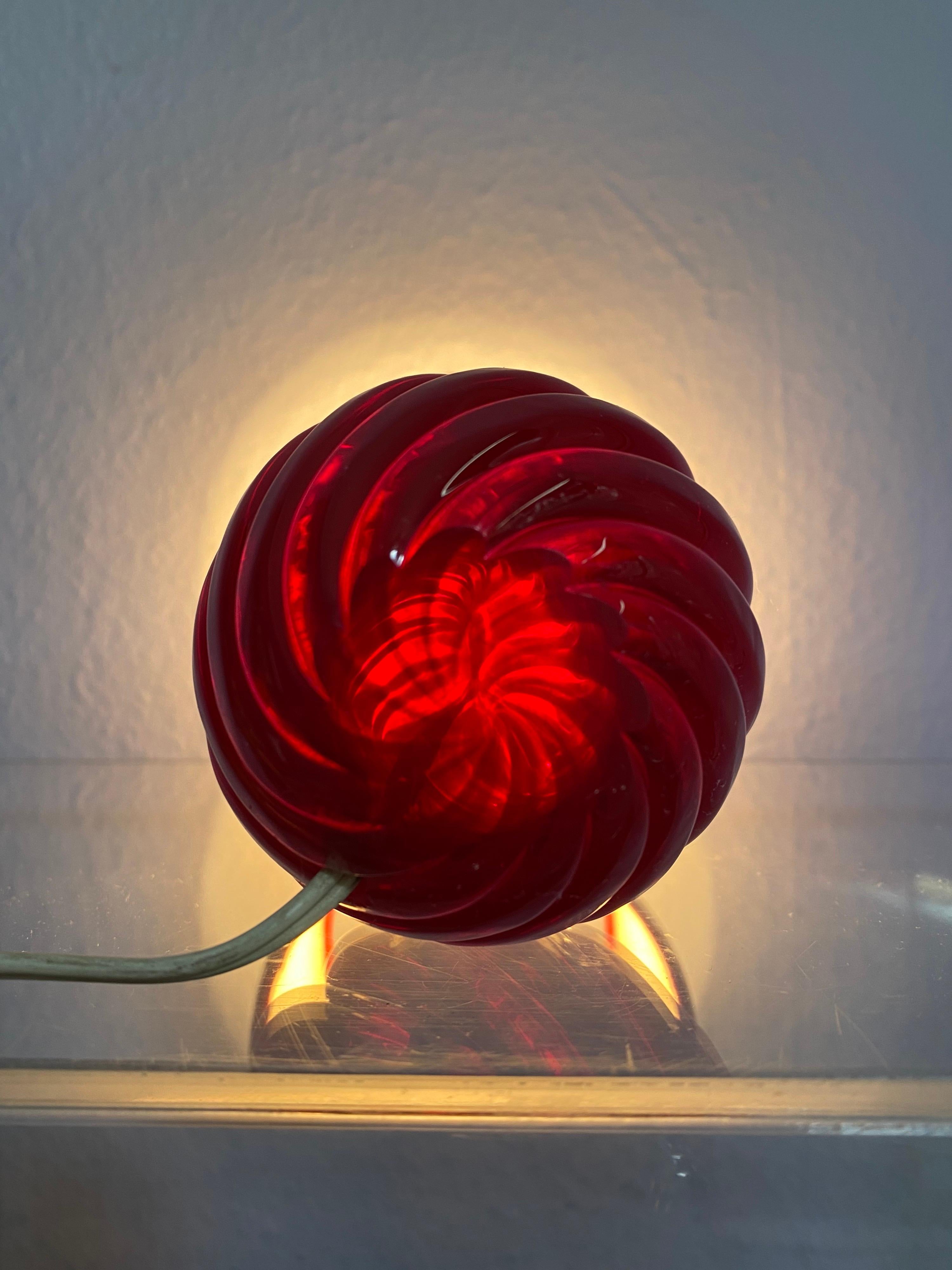 20th Century Important Venini Table Lamp in Red, Form 