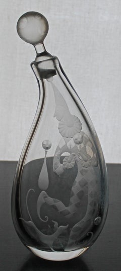 Important Vicke Lindstrand Decanter for Kosta Boda