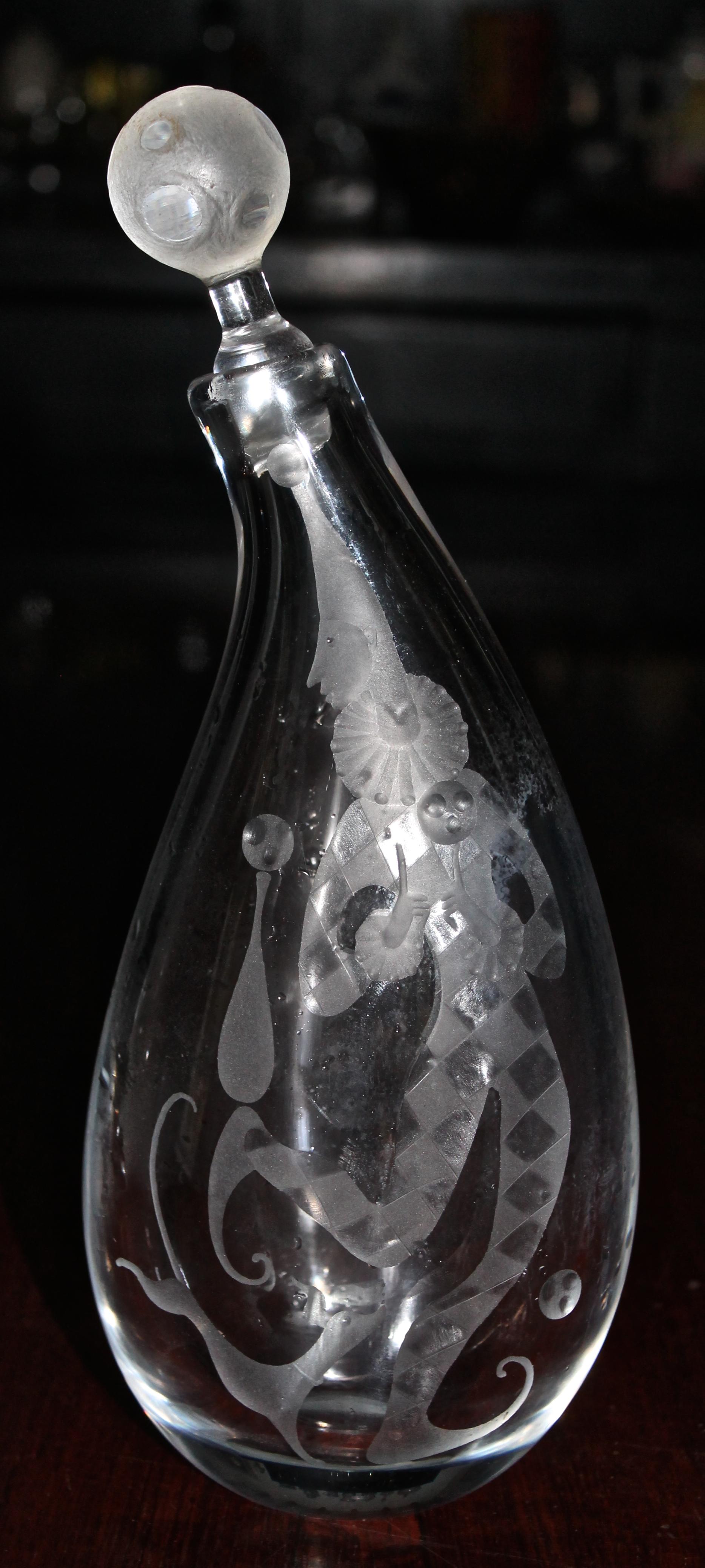 Importante decanter Vicke Lindstrand per Kosta Boda In condizioni buone in vendita a Sharon, CT