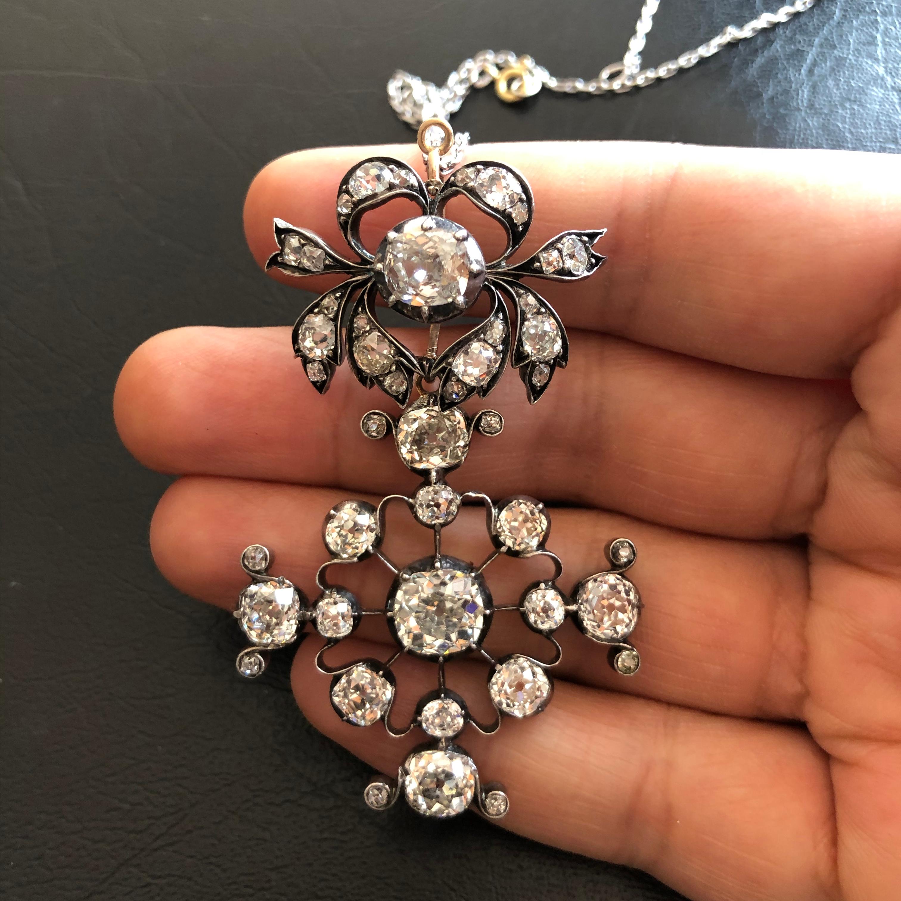 Important Victorian Diamond Cross Pendant, circa 1880s 1